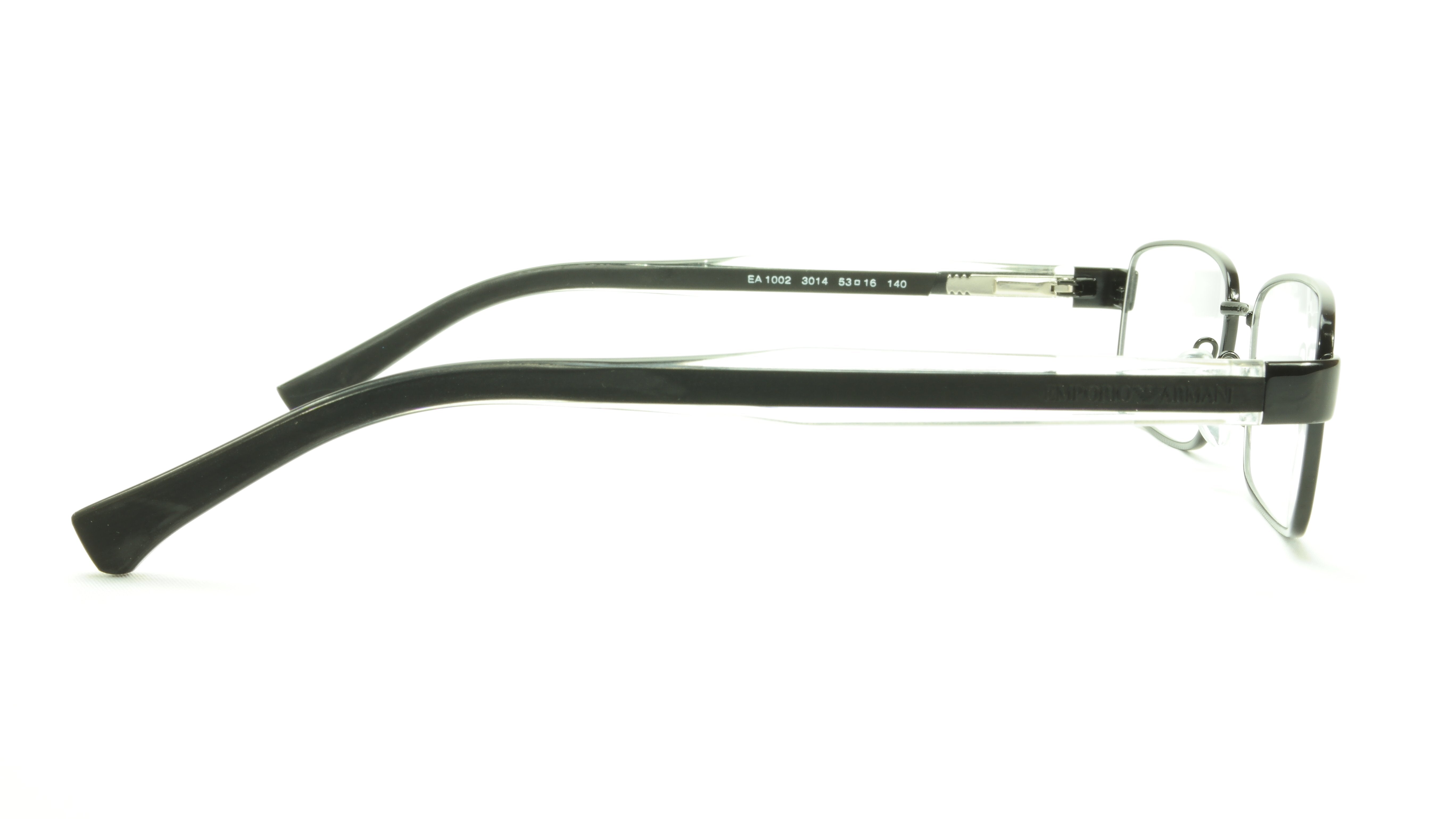 Emporio Armani EA1002 3014 Acetate Eyeglasses Frame - Black Transparent Crystal for Men & Women | Perfect for Office, Reading & Fashion Accessories