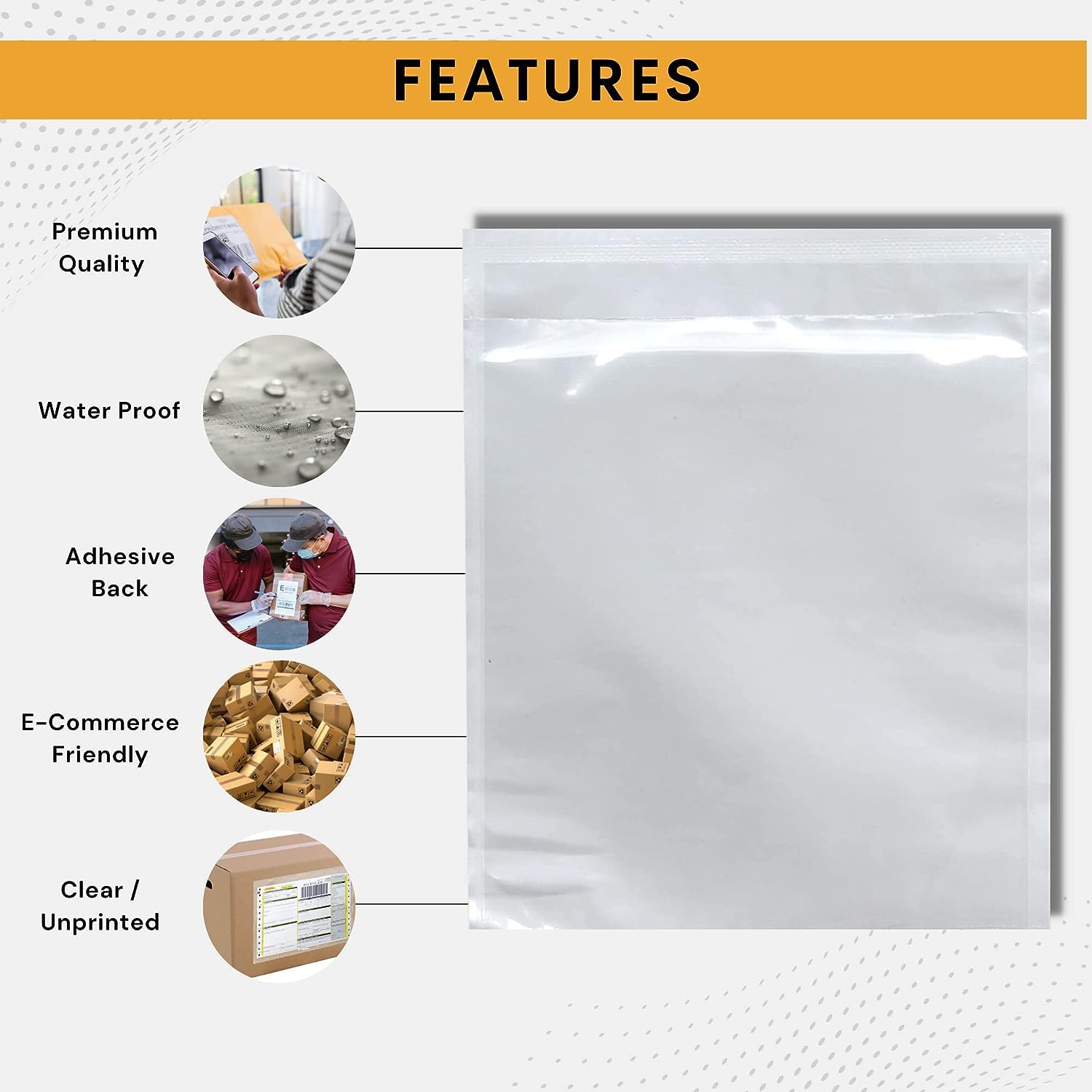 1000 Pack 6x10 Inch Clear Self-Adhesive Shipping Label Sleeves - Waterproof Peel & Seal Packing Slip Envelopes for Mailing Labels, Invoices & Documents - Perfect for Ecommerce, Logistics & Office Organization