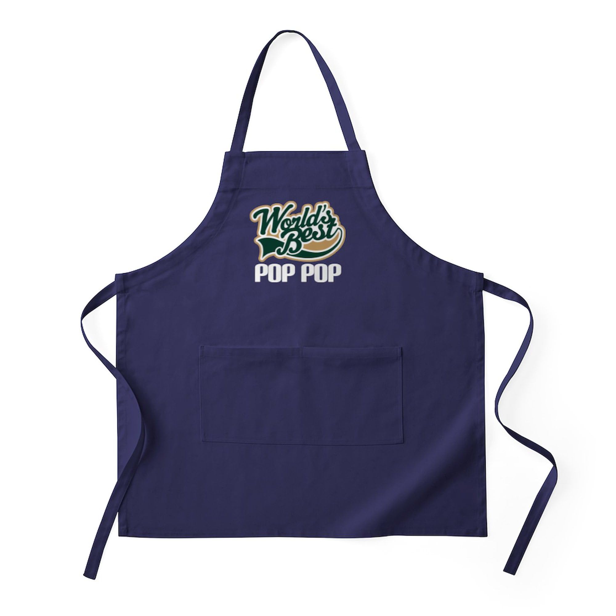 World's Best Pop Pop Kitchen Apron - Dark BBQ Grilling & Baking Apron with Pockets for Cooking, Hosting & Outdoor Parties