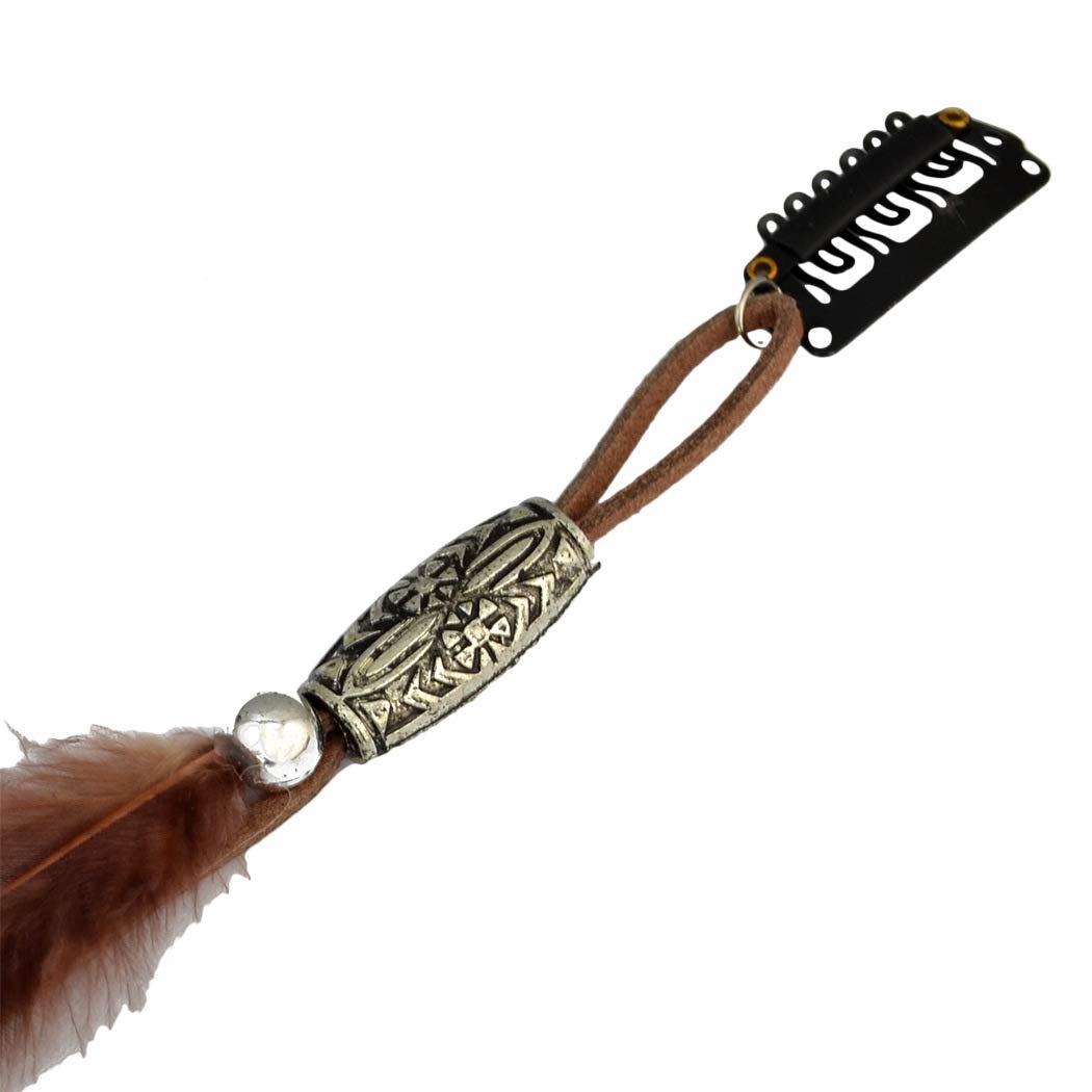 3PCS Bohemian Hippie Hair Extensions with Feather Clip Comb Hairpins - DIY Hair Accessories for Women & Ladies - Perfect for Festivals, Parties & Boho Style (A#)