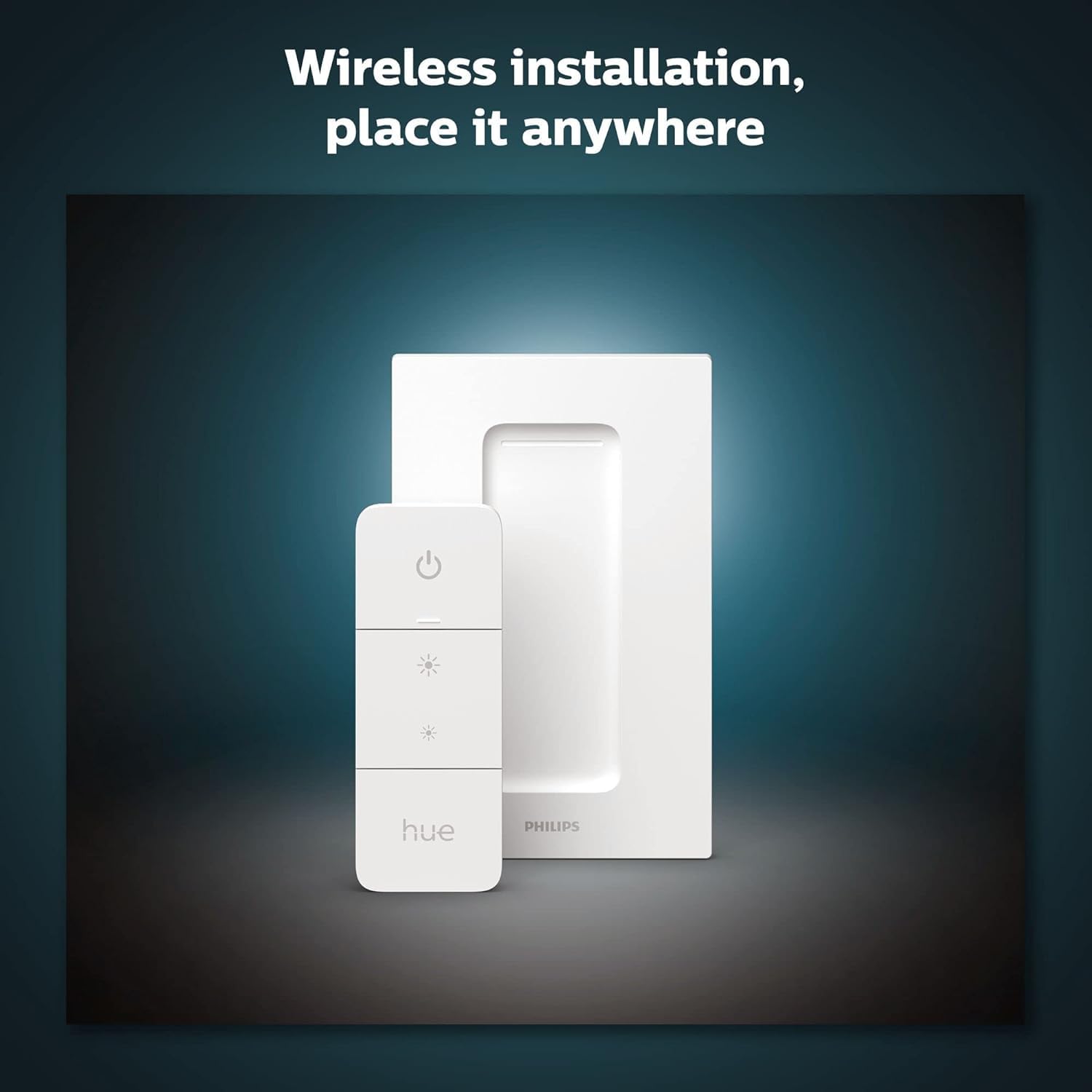 Philips Hue Smart Dimmer Switch with Remote - Wireless Light Control for Smart Home - White (1 Pack) - Works with Hue Bridge - No Wiring Needed - Perfect for Bedroom, Living Room & Home Automation