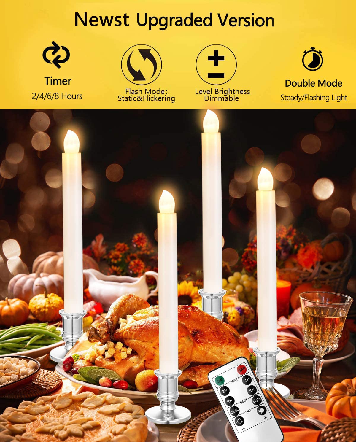 YAUNGEL 20 Pack LED Window Candles - Battery Operated Christmas Candles with Remote Timer & Suction Cups - Silver Electric Candle Lights for Holiday Decor - Perfect for Christmas, Winter, and Home Decoration