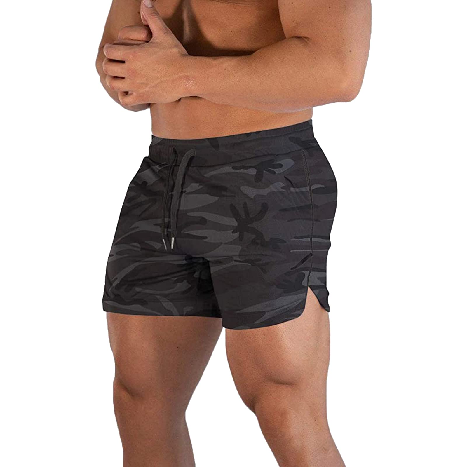 CEHT Men's Workout Running Shorts - Lightweight Athletic Gym Shorts with Zipper Pockets - Perfect for Jogging, Training & Outdoor Activities