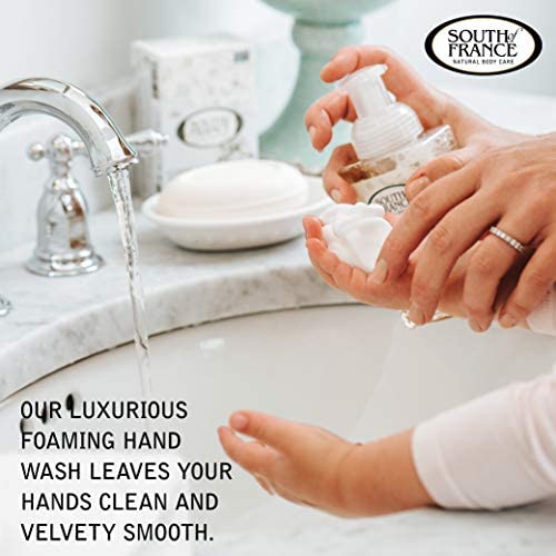 South of France Blooming Jasmine Foaming Hand Soap - Organic Hydrating Hand Wash with Agave Nectar, 8 oz Pump Bottle (6 Pack) | Gentle Cleansing for Kitchen, Bathroom & Office | Vegan & Cruelty-Free