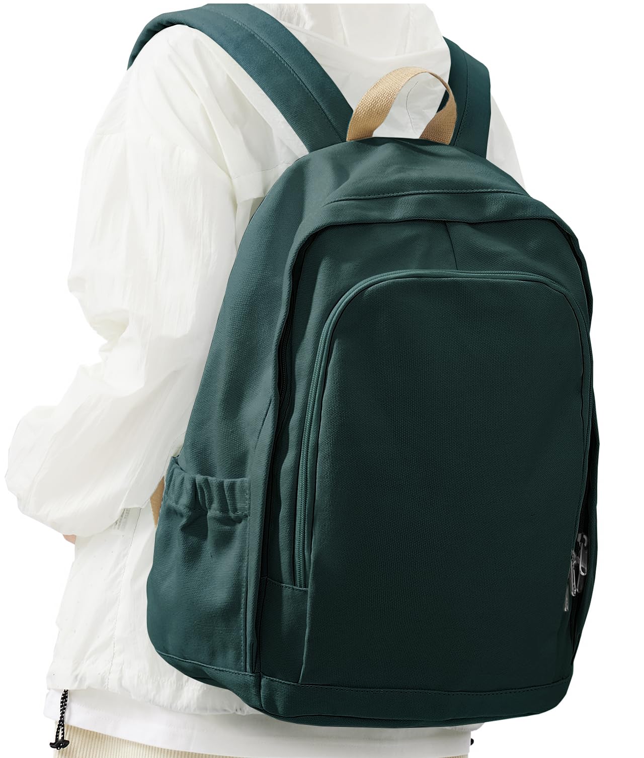 Stylish Canvas School Backpack for Women & Men - Lightweight College Bookbag for Teens & Students | Perfect for School, Travel, and Everyday Use | Durable Casual Daypack for Laptops & Essentials