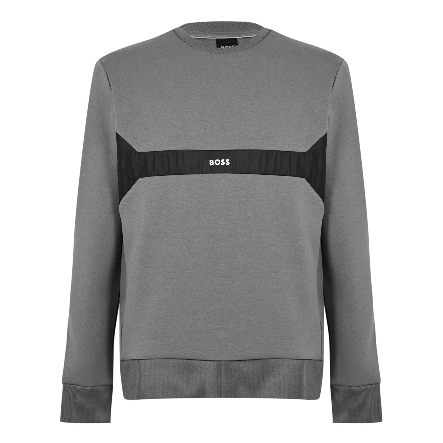 BOSS Grey Small Logo Sweatshirt for Men - Premium Cotton Pullover Hoodie for Casual Wear & Street Style