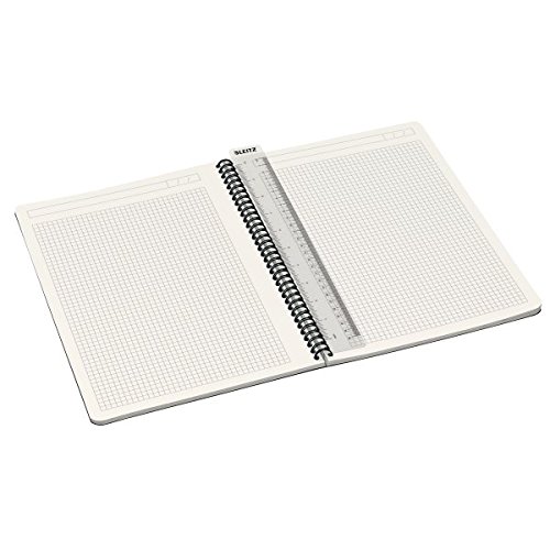 Leitz 46470025 A4 Spiral Bound Notebook - Squared Grid, Blue - Perfect for Office, College & Note Taking