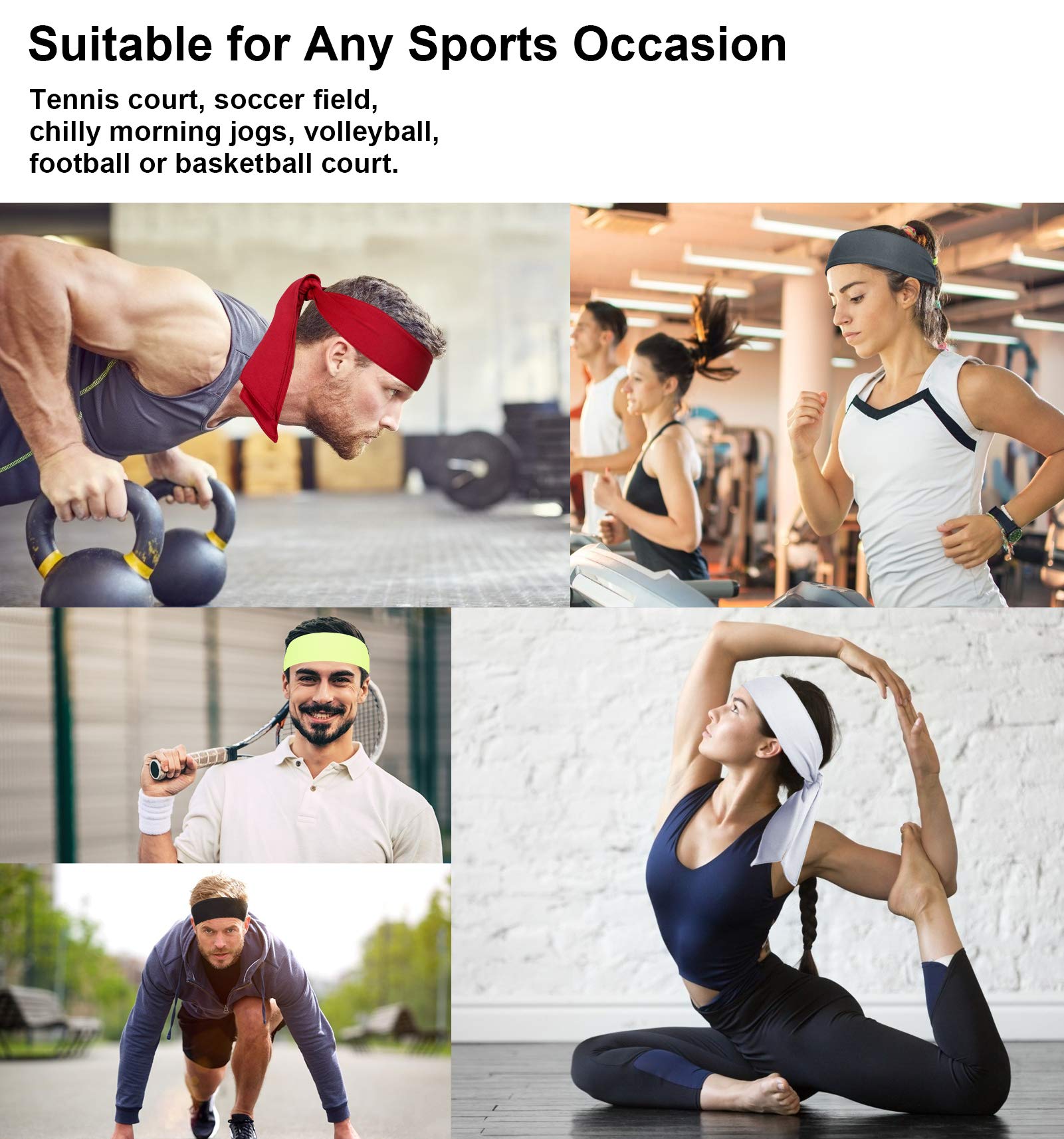 Men's Head Tie & Athletic Sweatbands - Breathable Sports Headbands for Tennis, Karate, Ninja Training - Unisex Workout Sweatbands for Men & Women - Perfect for Martial Arts, Gym, Running & Sports Activities