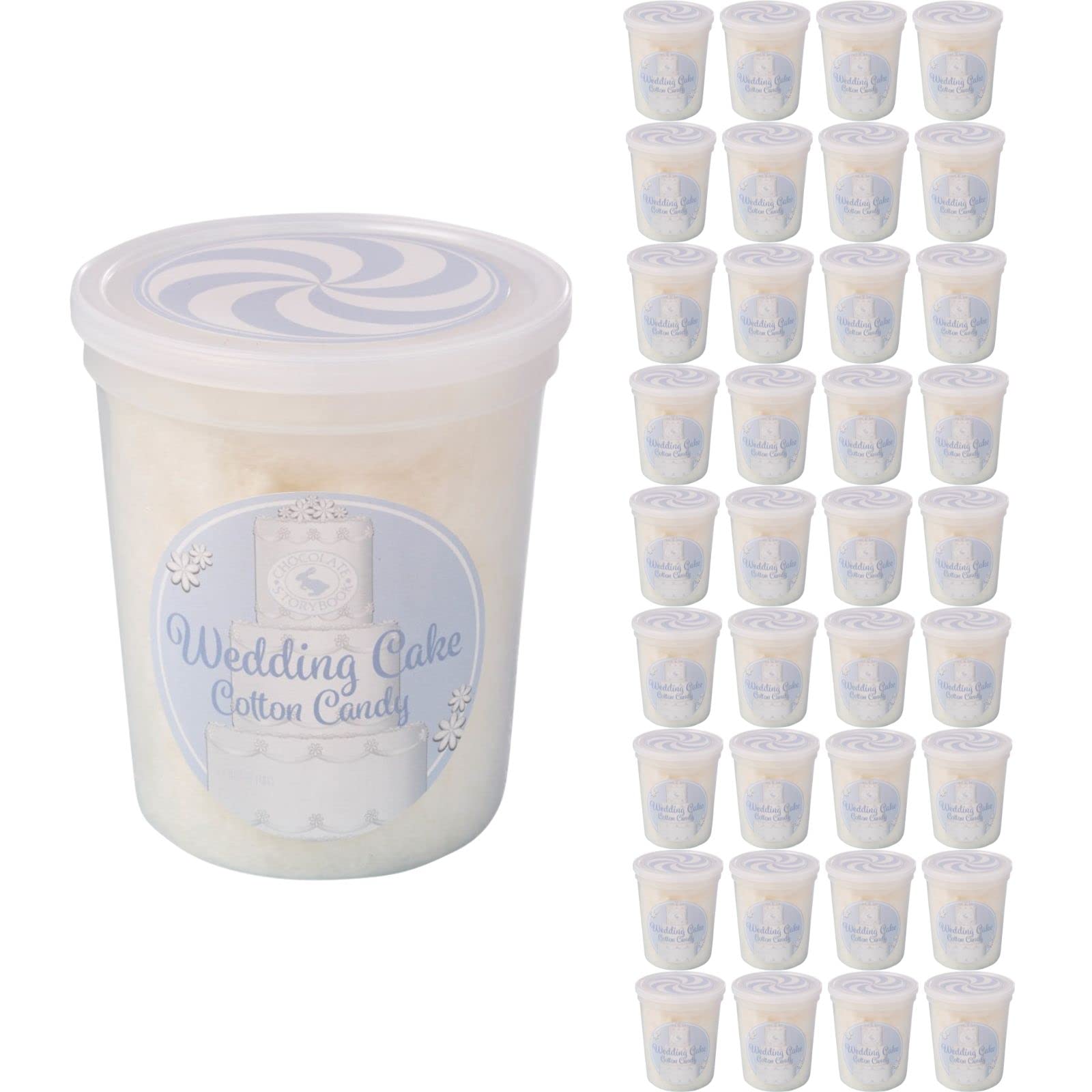 Wedding Cake Gourmet Flavored Cotton Candy (36 Pack) – Perfect for Weddings, Birthdays, Holidays & Party Favors | Sweet Treat for Baby Showers, Bridal Showers & Office Celebrations
