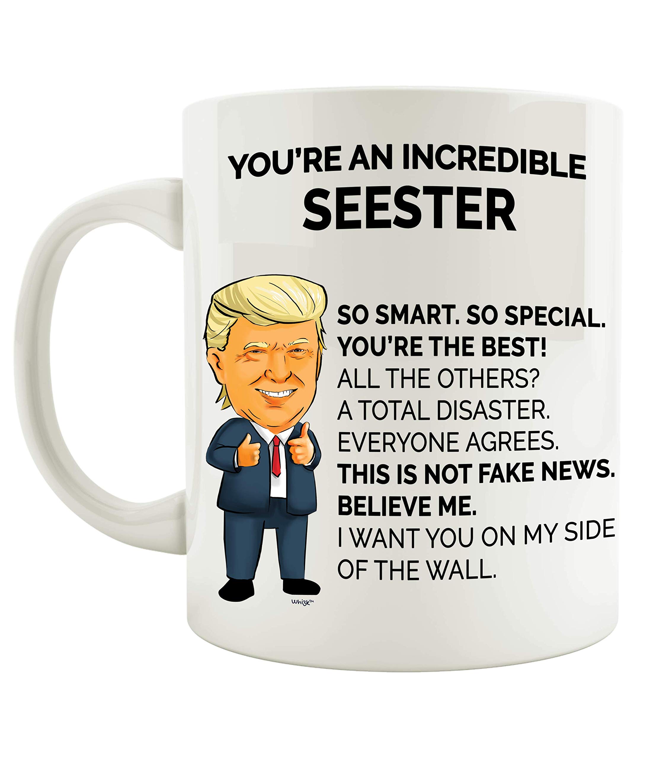 Seester Coffee Mug - Funny Best Friend Gift for Soul Sister, Christmas & Birthday Present - 11 oz or 15 oz Ceramic Tea Cup for Women - Perfect for Coffee, Tea & Office/Home Use