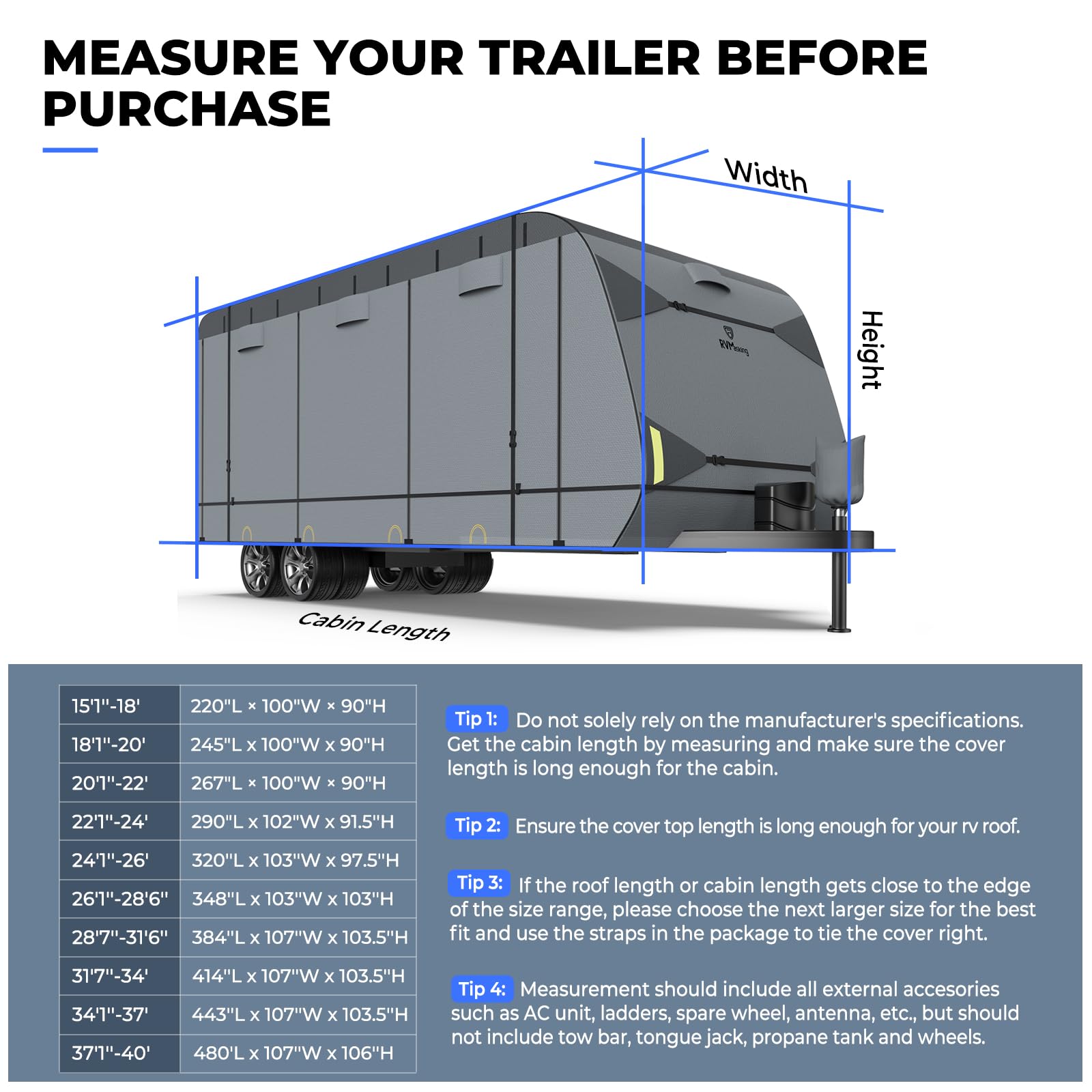 Heavy Duty RV Cover for 34'1
