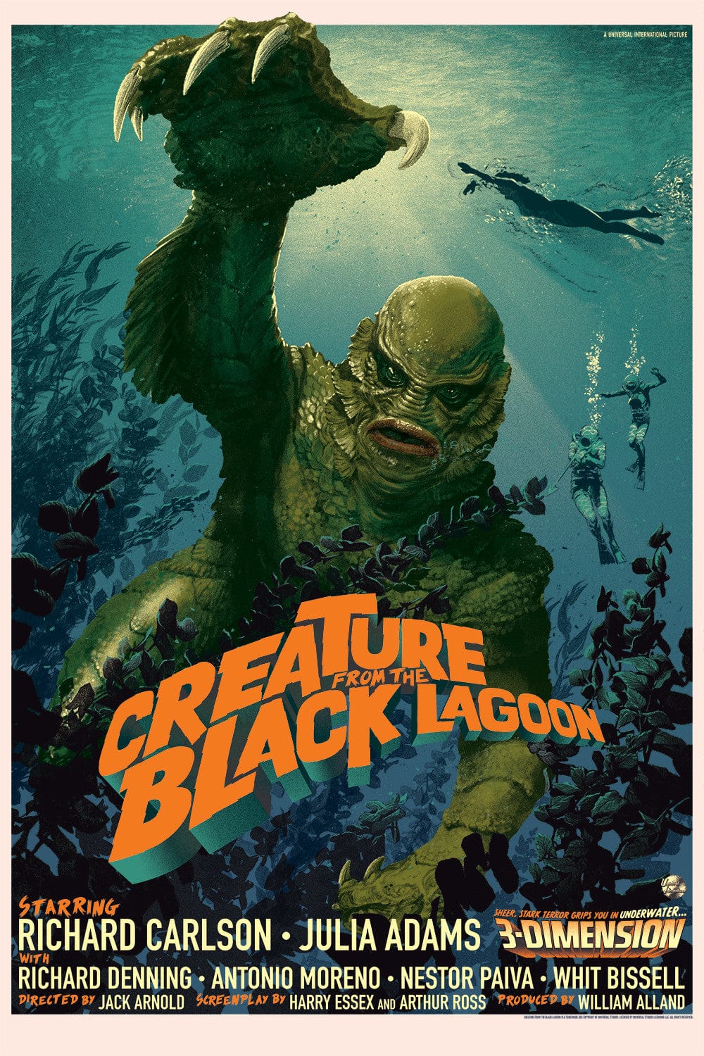 Creature from the Black Lagoon Classic Horror Movie Poster - Vintage Sci-Fi Wall Art Decor for Home Theater, Man Cave & Horror Fan Collections