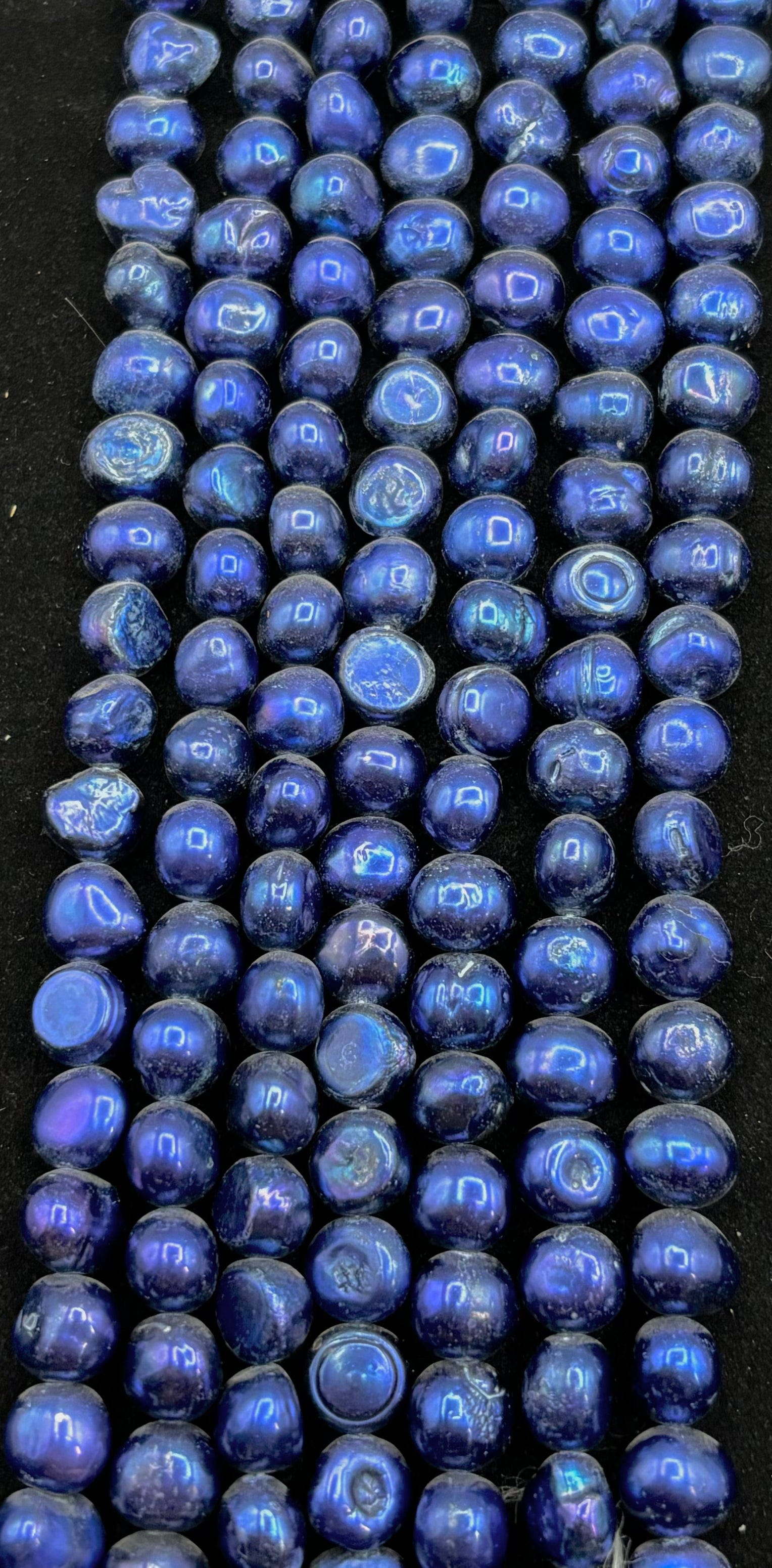 Natural Blue Freshwater Pearl Bead Strand - 16 Inch Necklace Making Supplies for Jewelry DIY, Wedding & Gift Giving