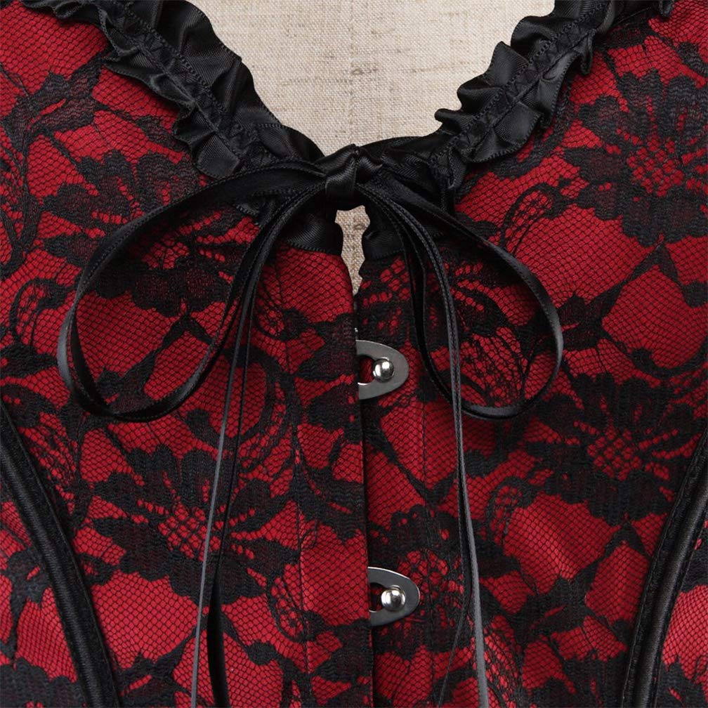 Sexy Red Floral Lace Corset Bustier Top for Women - Bridal Lingerie & Boudoir Wear - Perfect for Valentine's Day, Honeymoon, and Romantic Nights