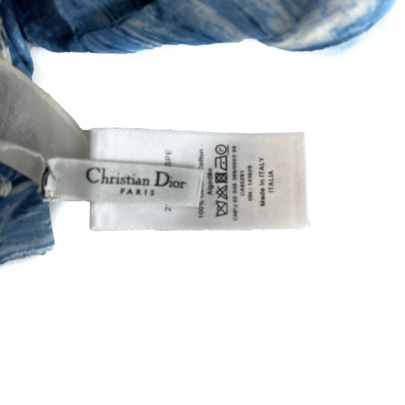 Christian Dior Limited Edition Blue & White Greek Statue Print Cotton Scarf - Cruise 2022 Collection - Perfect for Travel, Gift Giving & Fashion Accessories