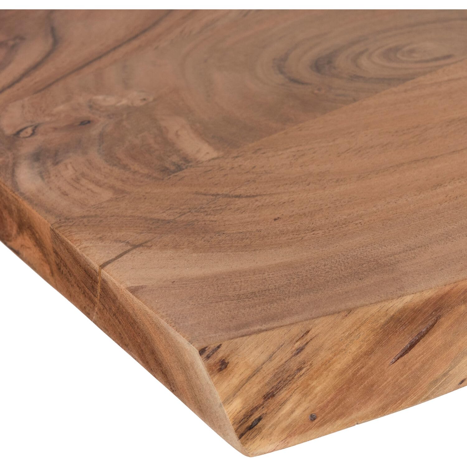 Hanover Porto 79-Inch Acacia Wood Dining Table - Modern Live Edge Design, Natural Wood Top with Black Metal Legs - Perfect for Dining Room, Kitchen, or Open Concept Living Space