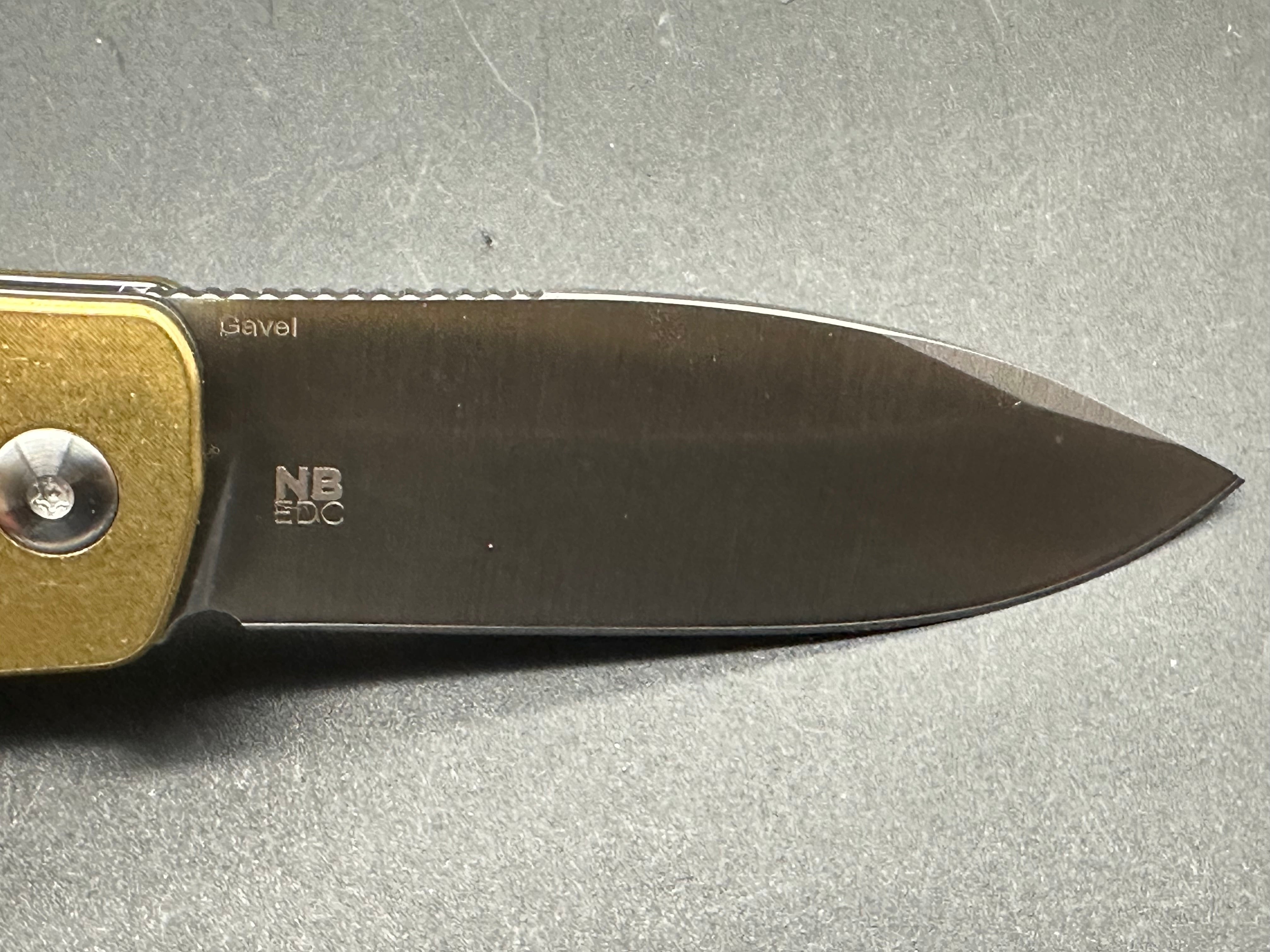 KIZER GAVEL Pocket Knife - 154CM Stainless Steel Blade, Brass/Micarta Handle, Liner Lock Design V3661C1 - EDC Folding Knife for Outdoor, Camping & Everyday Carry