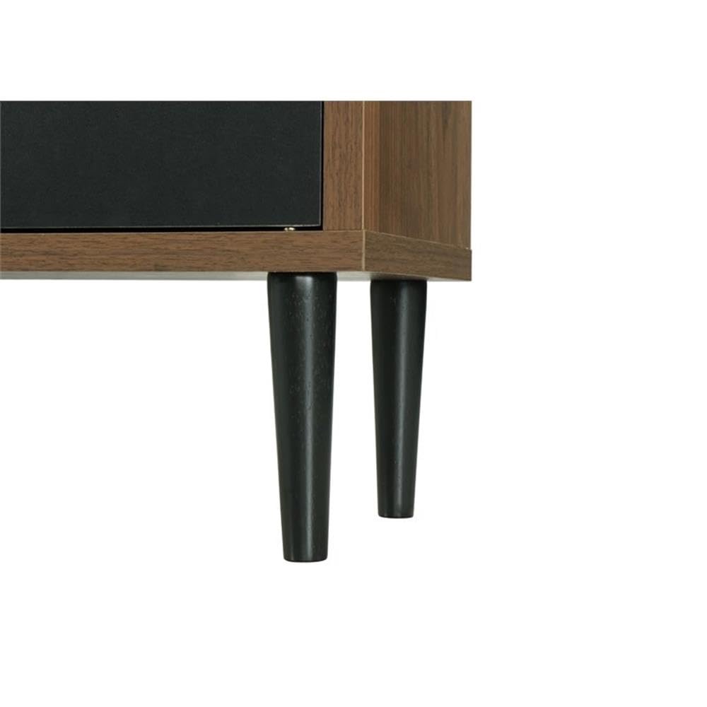 OS Home and Office Display Bookcase - Danish Walnut Wooden Shelf for Living Room, Bedroom & Office Storage | Modern Scandinavian Style Organizer