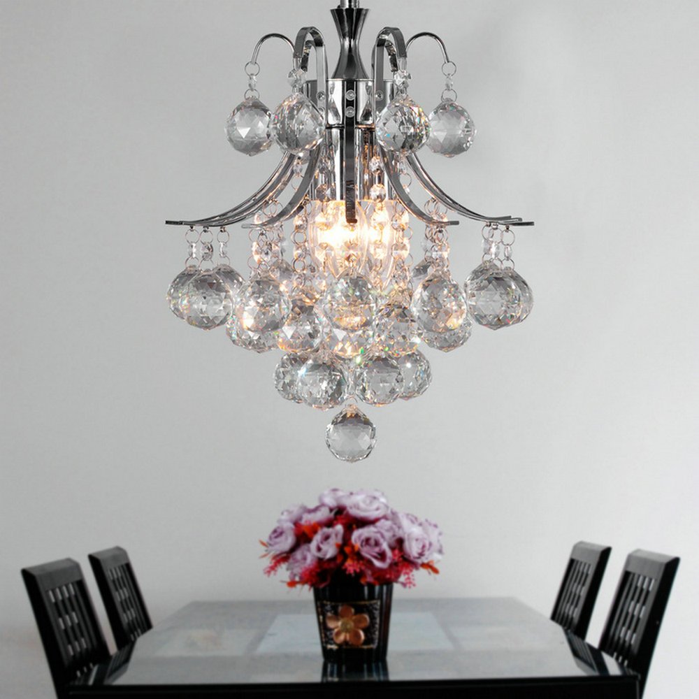 30cm Chrome Finish Mini 3-Light Modern Chandelier for Dining Room - Elegant Lighting for Home Decor, Kitchen Island & Bedroom Ambience