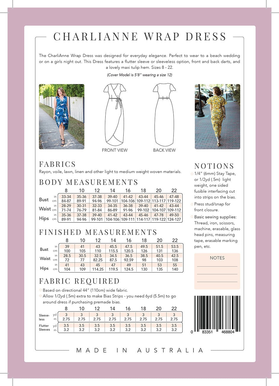 Charli Anne Wrap Dress Sewing Pattern - DIY Women's Dressmaking Guide for Casual & Formal Wear
