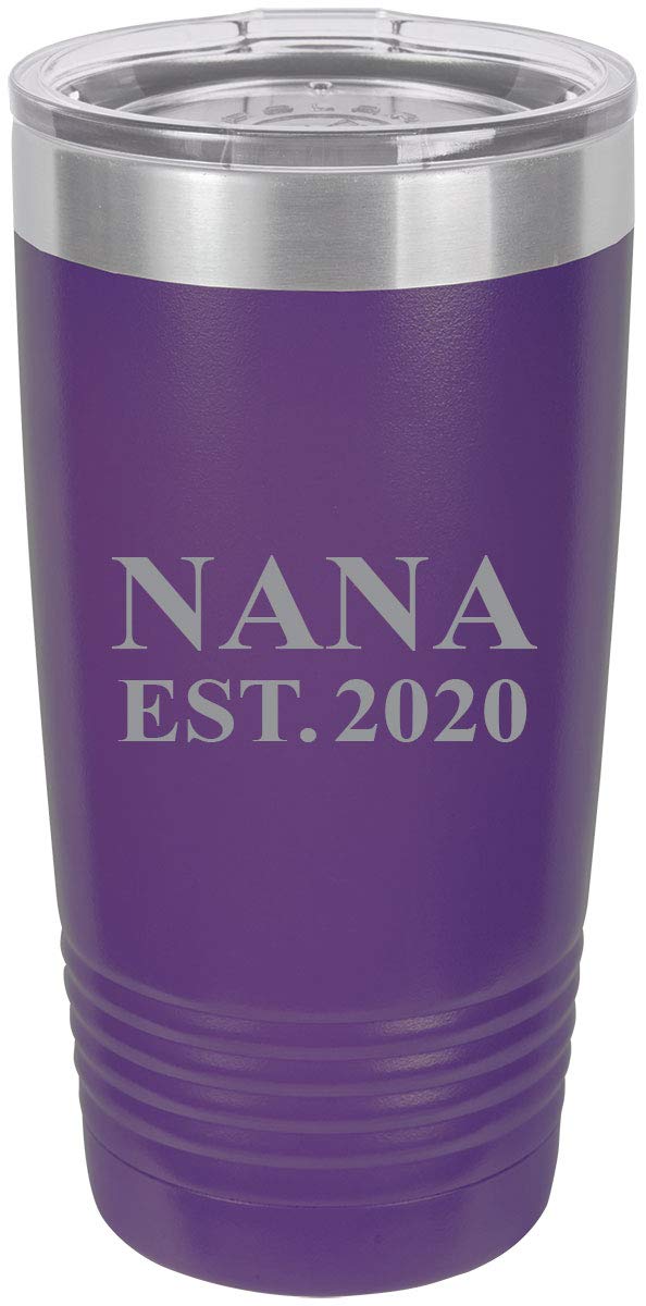 Premium 20oz Stainless Steel Insulated Travel Mug with Engraved Design - Purple Tumbler for Coffee, Tea & Cold Drinks | Leakproof, Durable & Stylish | Perfect for Office, Commuting, Camping & Outdoor Activities (EST. 2020)