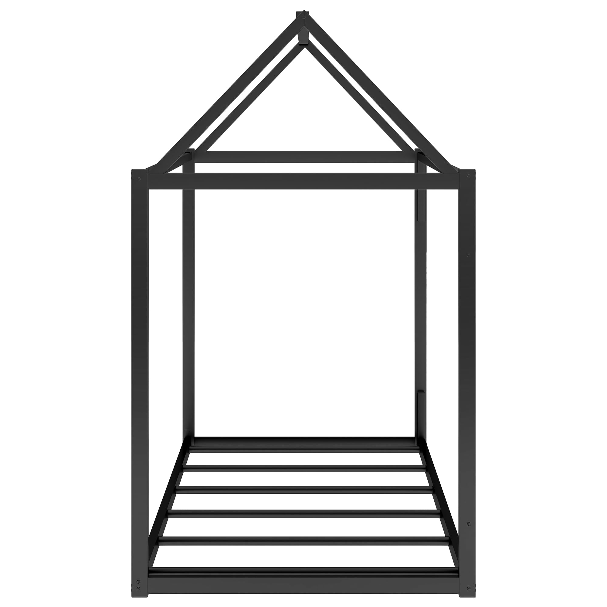 HABITRIO Twin Metal House Bed Frame - Sturdy House-Shaped Design for Teens & Adults, Easy Assembly, Black - Perfect for Bedroom, Dorm, Living Room & Kids Play Area