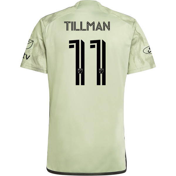 Adidas LAFC Timothy Tillman 2024-2025 Away Soccer Jersey with MLS & Apple TV Patches - Magic Lime Green - Perfect for Matchdays & Fan Events
