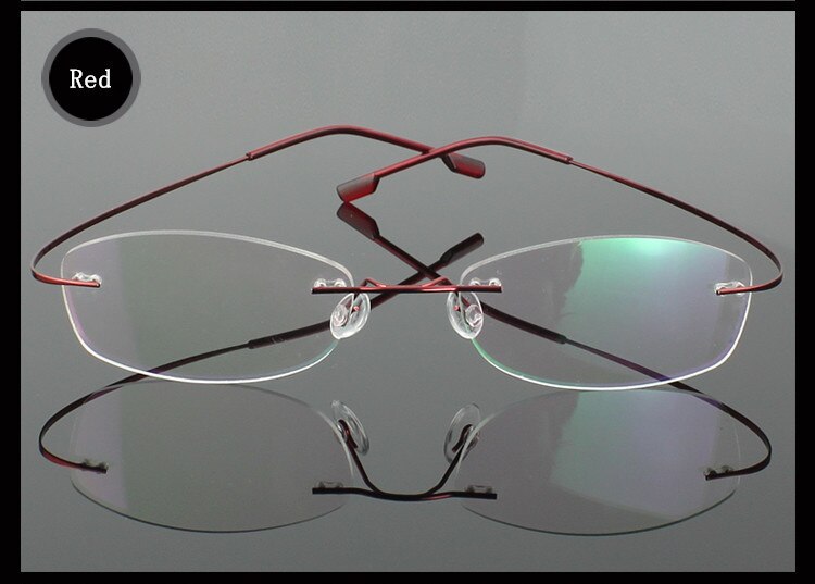 Brightzone Men's Eyeglasses - Stainless Steel Oval Rimless Frame B1989 | Lightweight & Durable for Work, Reading & Everyday Use