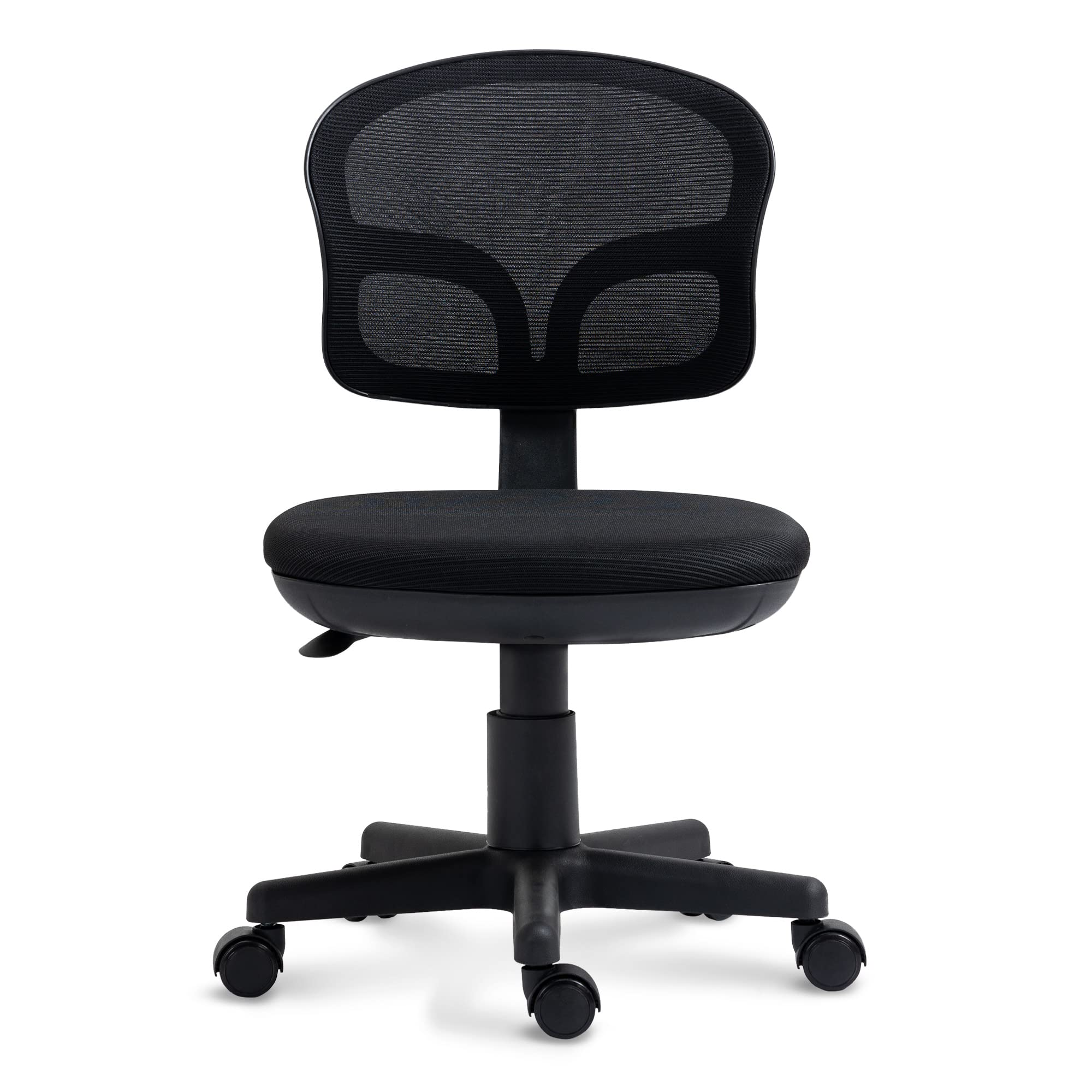 HOMEFUN Kids Ergonomic Study Chair - Adjustable Height Armless Mesh Computer Chair for Boys & Girls, Swivel Rolling Desk Chair for Teens, Black - Perfect for Homework, Online Learning & Gaming