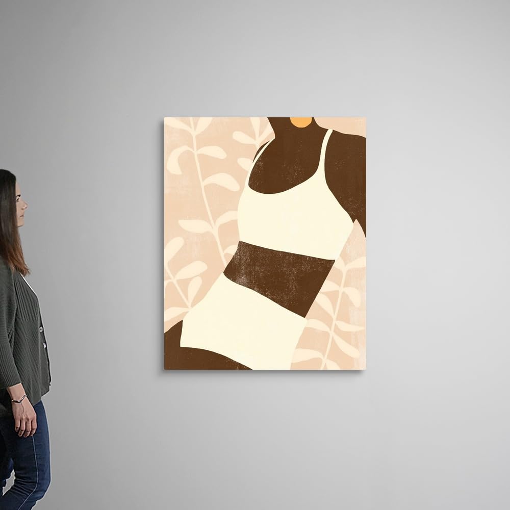 Emma Scarvey Sunbathers II Canvas Wall Art Print - 36x45 Inch Bohemian Abstract Figurative Painting, Contemporary Feminine Artwork for Living Room, Bedroom & Office Decor