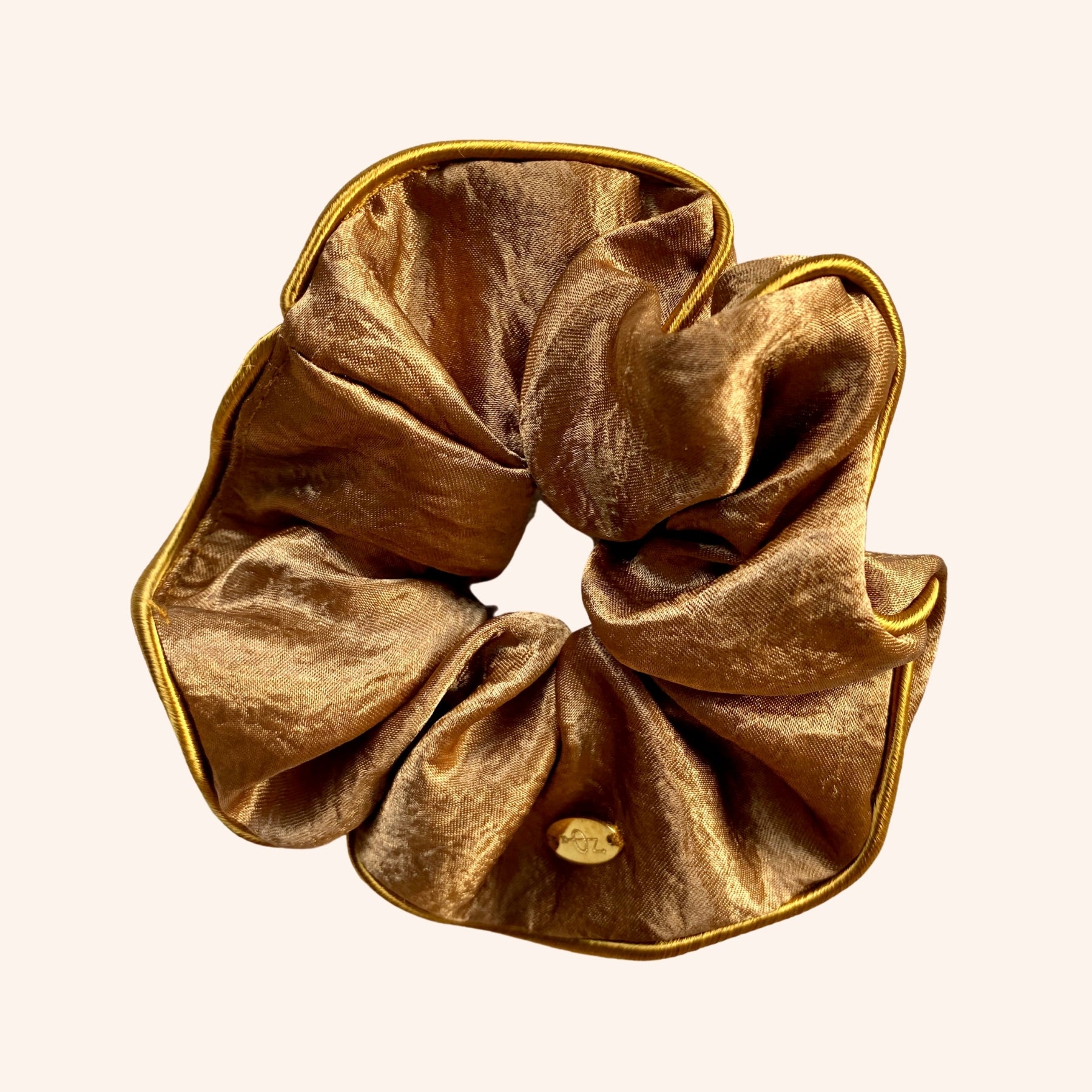 Chouchou Heloise Gold Satin Hair Bow - Elegant Cellulose Satin Hair Accessory for Women & Girls - Perfect for Weddings, Parties & Special Occasions
