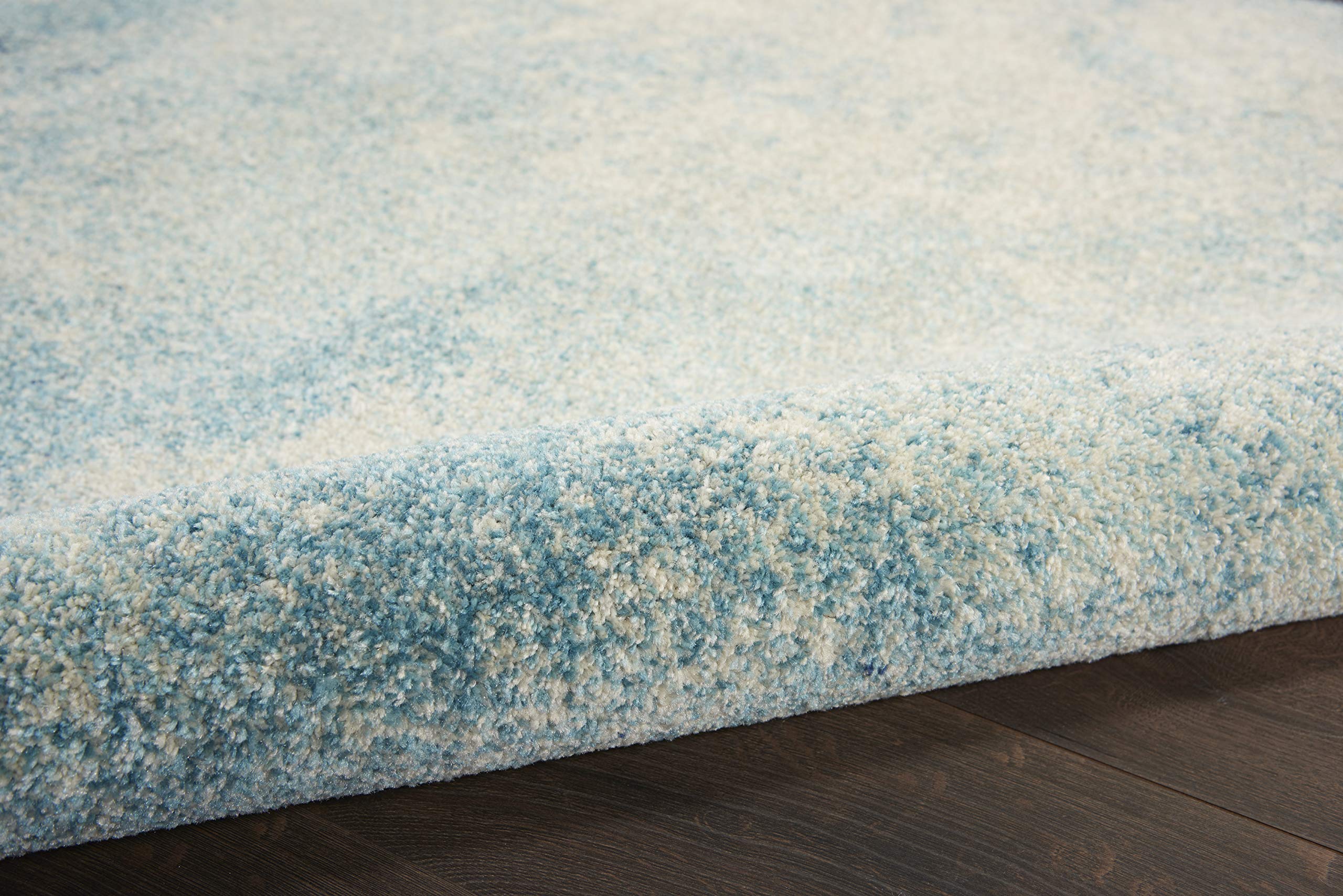 Nourison Passion Navy/Light Blue 8' Round Area Rug - Modern Abstract Design, Easy Cleaning, Non-Shedding - Perfect for Bedroom, Living Room, Dining Room & Kitchen Decor