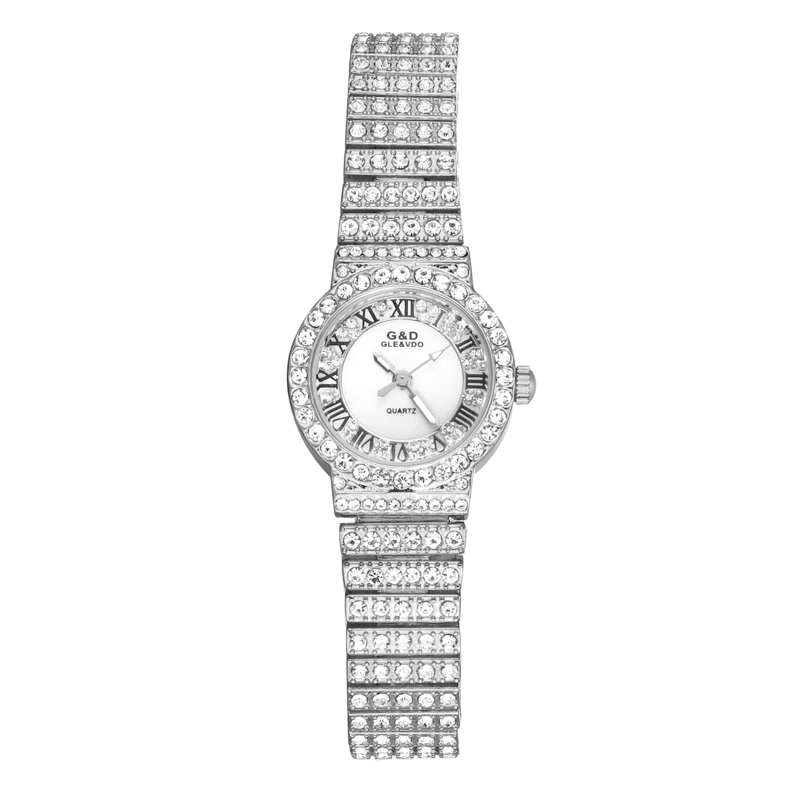 Avaner Women's Rhinestone Bangle Watch - Iced Out Bracelet Dress Watch with Analog Quartz Movement - Elegant Bling Watch for Parties, Weddings & Evening Events