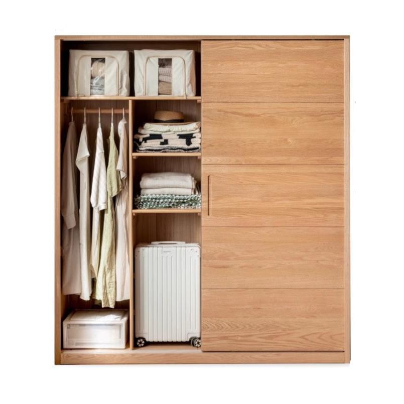 70.9x24.8x78.7 inch / 180x63x200 cm / Natural Wood color / sliding door wardrobe