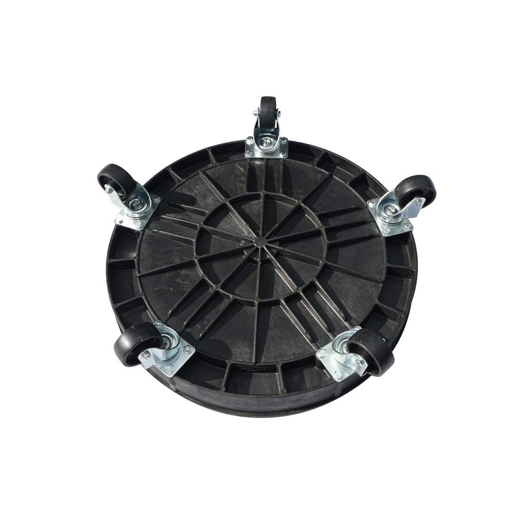 Heavy Duty Plastic Drum Dolly for 30 & 55 Gallon Barrels - 900 lb Capacity Barrel Cart with 5 Swivel Casters - Black (2 Pack) - Ideal for Warehouse, Industrial, and Home Storage Use