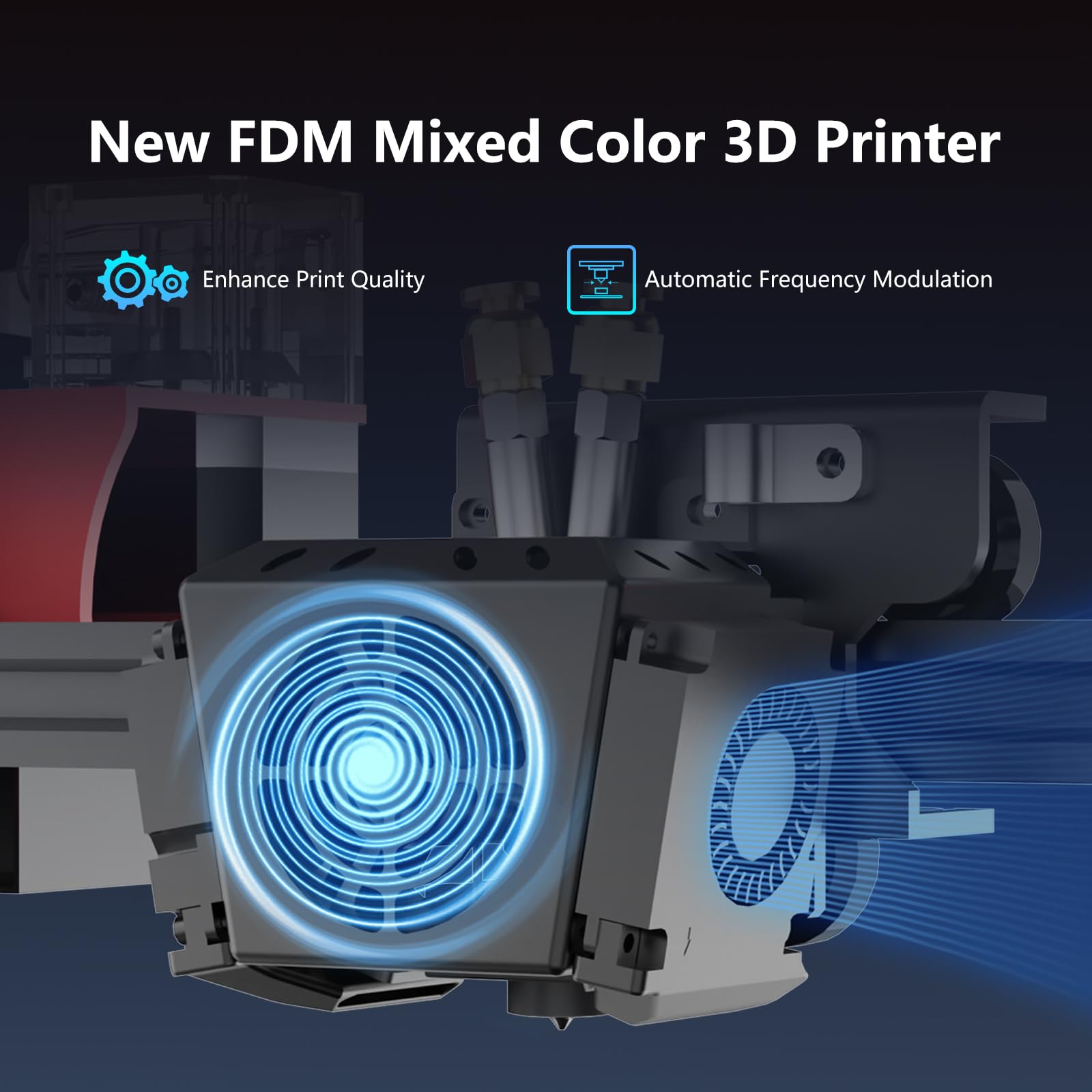6-Color 3D Printer with Dual Extruder & Large 300x300x400mm Build Volume - Gradient, Mixed & Segmented Printing Modes for Home, Office & Creative Projects