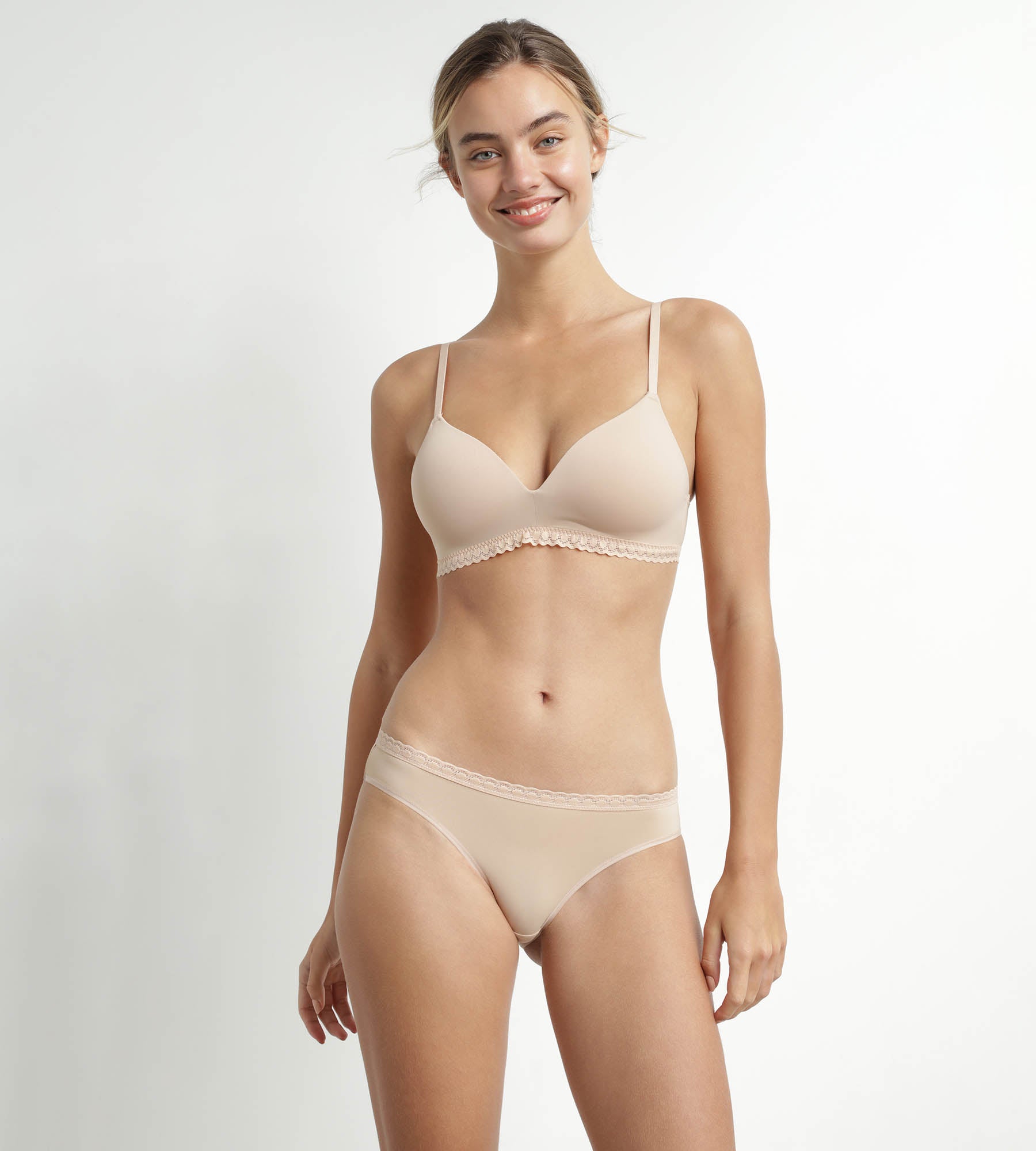 Wireless Padded Triangle Bralette - Nude Seamless Comfort for Everyday Wear | Perfect for Yoga, Lounge & Casual Outfits