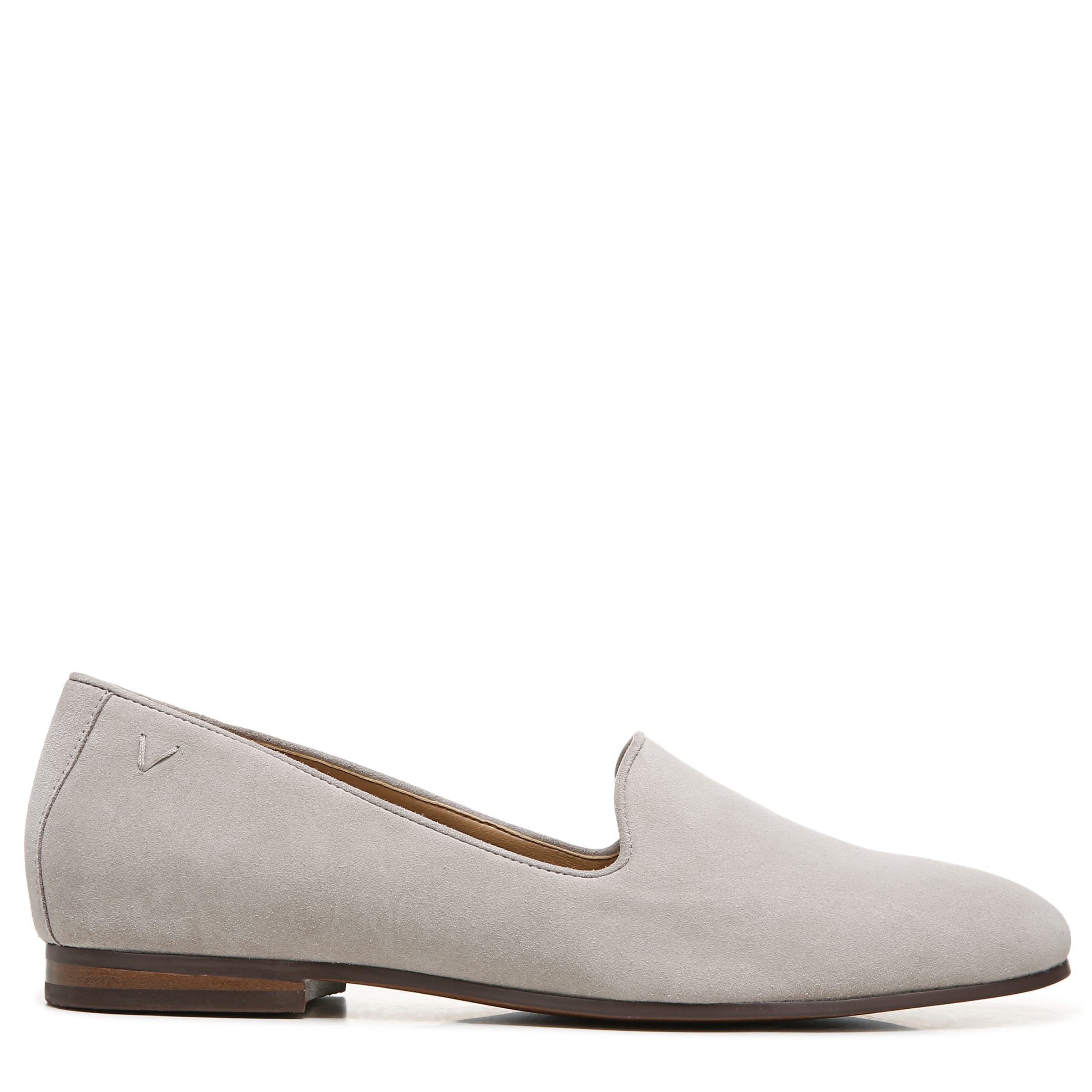 Vionic Women's WILLA Slip-On Loafers - Dark Taupe Suede Comfort Shoes - Wide Width 6 (6W) - Orthotic Support for Plantar Fasciitis - Perfect for Work, Travel & Casual Wear