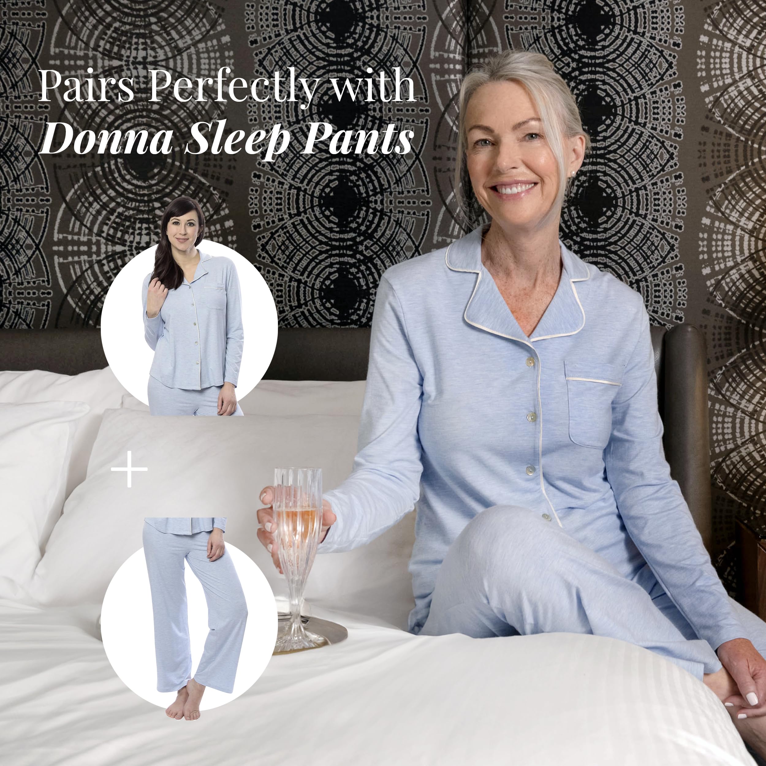 Lusome Women's Cooling Pajama Tops - Breathable Sleep Shirt for Hot Flashes & Night Sweats Relief - Comfortable Summer PJs for Hot Sleepers - Perfect for Nighttime Comfort & Relaxation
