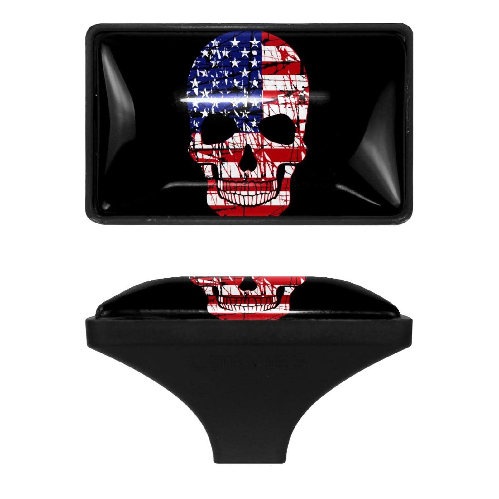4Pcs Rectangle Cabinet Handles - Modern Abstract Skull Drawer Pulls for Dressers, Cabinets & Furniture - Durable Metal Knobs for Home & Office Use