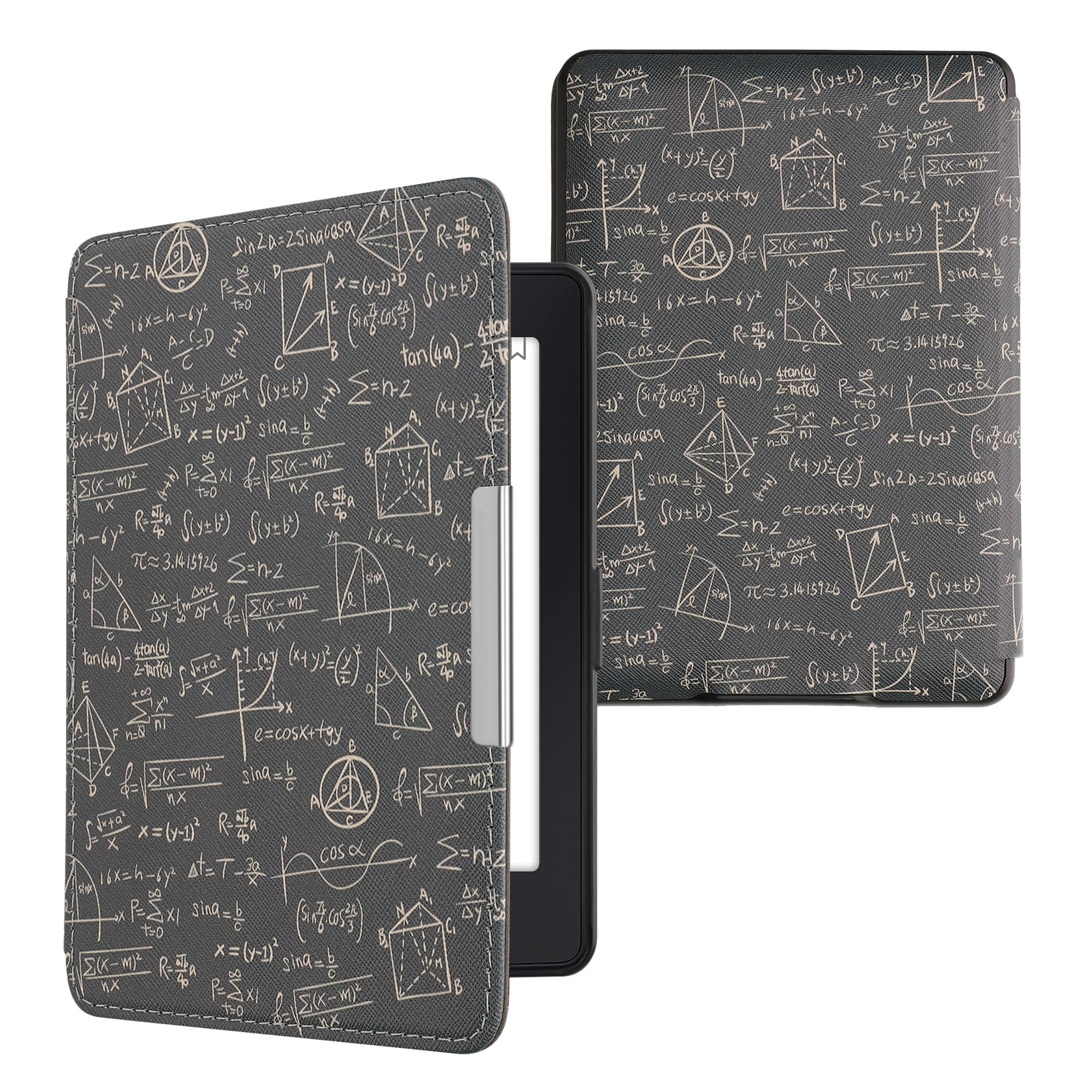 kwmobile Protective Case for Amazon Kindle Paperwhite - Lightweight eReader Cover with Auto Wake/Sleep - Equation Green & Yellow Design - Perfect for Reading, Traveling and Daily Use
