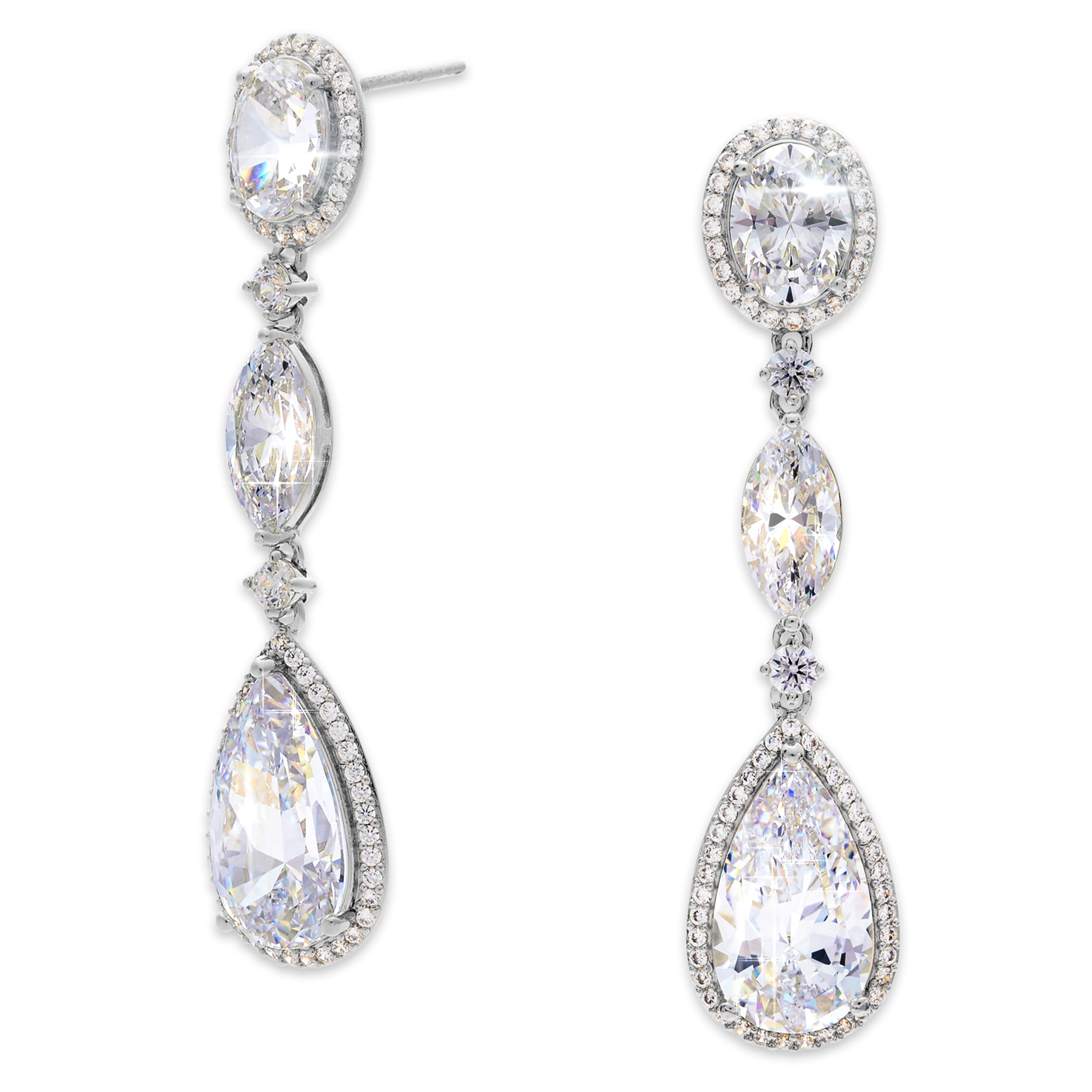 Nadri Teardrop Earrings for Women - Hypoallergenic Oval Dangle Earrings with Cubic Zirconia | Elegant Jewelry Gift for Parties, Weddings & Everyday Wear