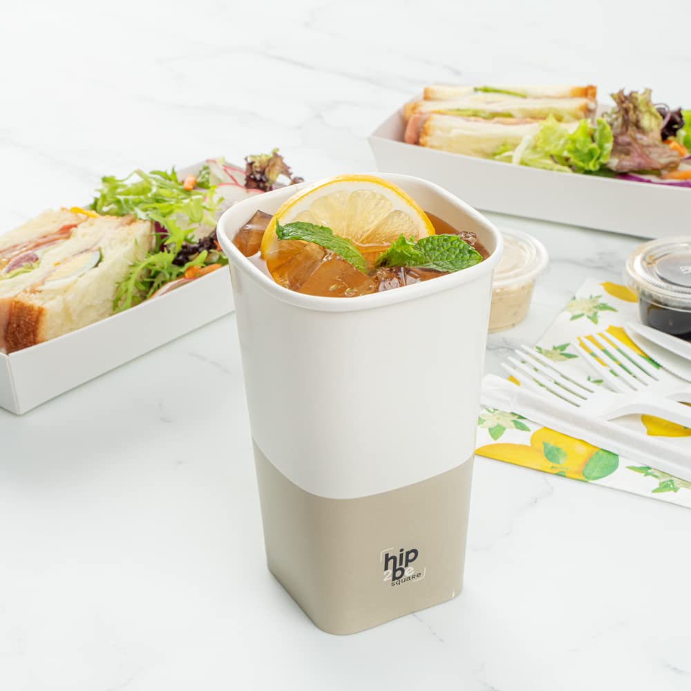 Restaurantware Hip 2 Be Square 16oz Paper Coffee Cups - Leakproof, Reusable, Double PE Lined for Hot & Cold Drinks (Lids Sold Separately) - Perfect for Coffee Shops, Offices, and Catering Events