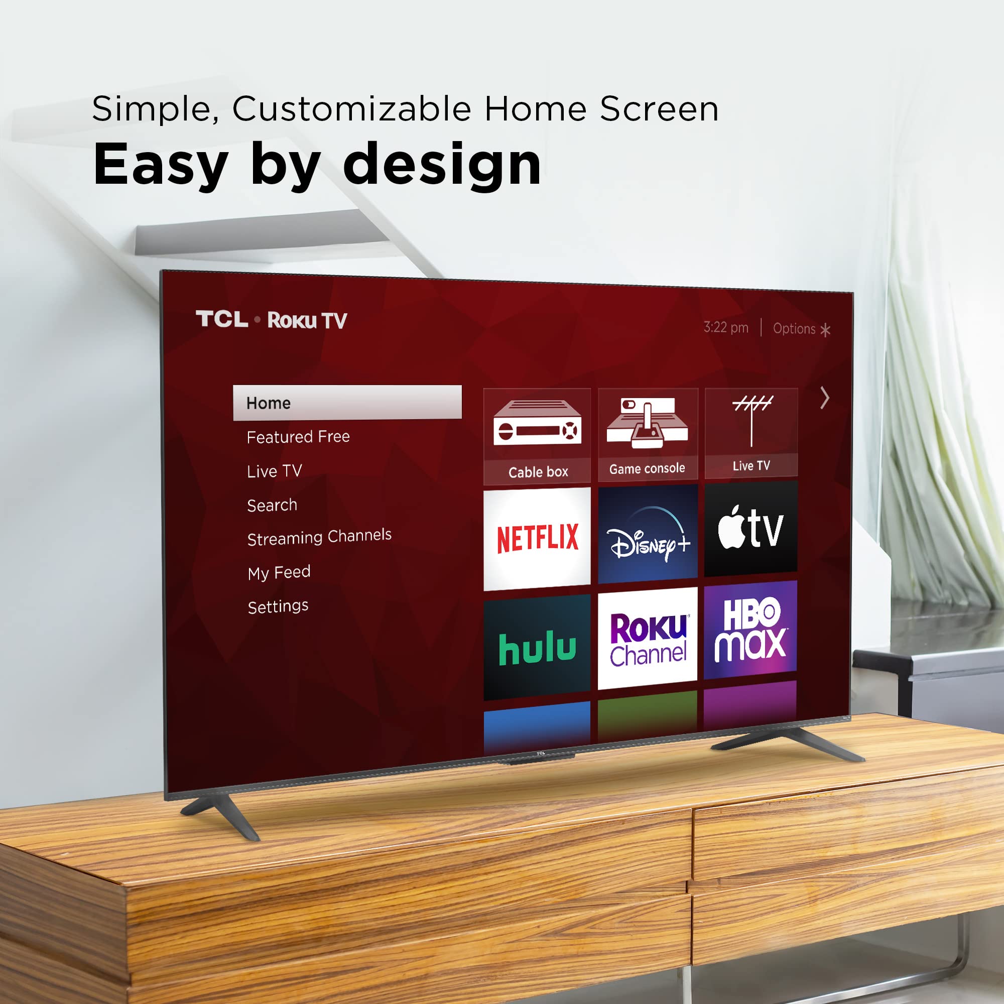 TCL 50S455 50-Inch 4K UHD HDR Smart Roku TV (2022 Model, Black) - Streaming, Gaming & Home Entertainment for Living Room & Bedroom