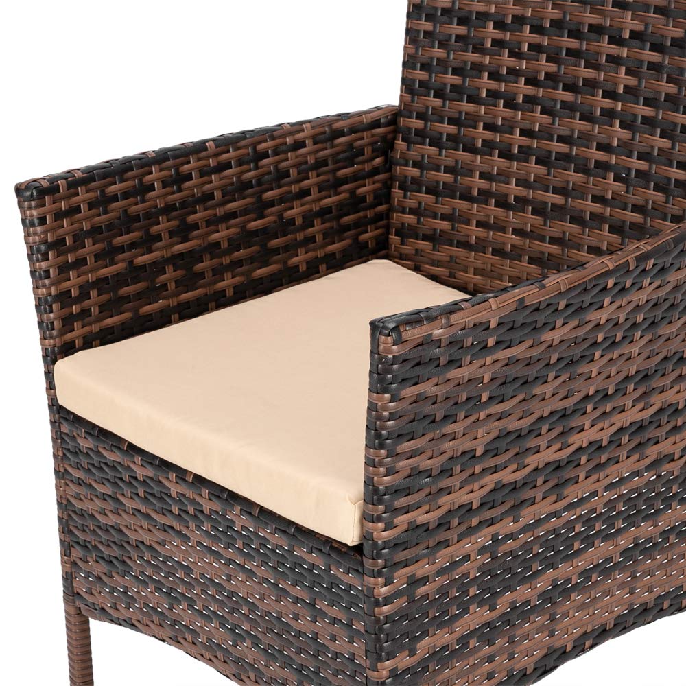 4-Piece Brown Wicker Patio Furniture Set - Outdoor Rattan Sofa with Coffee Table for Balcony, Poolside, Backyard, Porch & Garden - Perfect for Relaxing, Entertaining & Outdoor Conversations