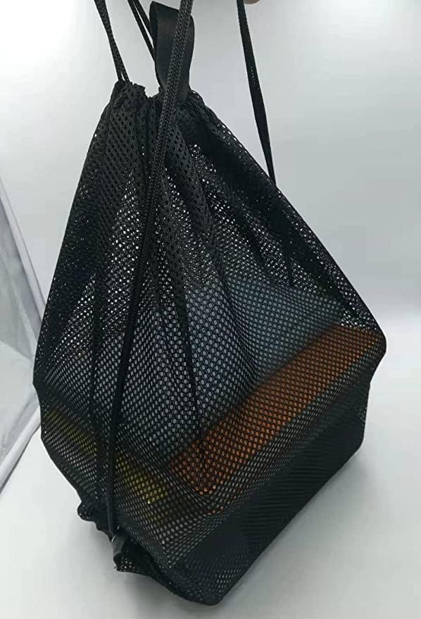 TBONTBY 3-Pack Drawstring Backpack Bags - 15 x 17.7 Inch Nylon Mesh Sports Gym Bags for Basketball, Soccer, Tennis Equipment & Gear Storage - Perfect for School, Travel & Workout Organization