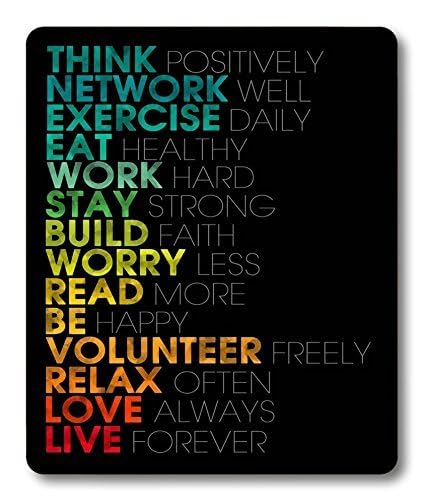 Custom Inspirational Quotes Rectangle Mouse Pad - Non-Slip Gaming Mouse Mat for Office & Home Use - Motivational Desk Accessory for Work, Study & PC Gaming