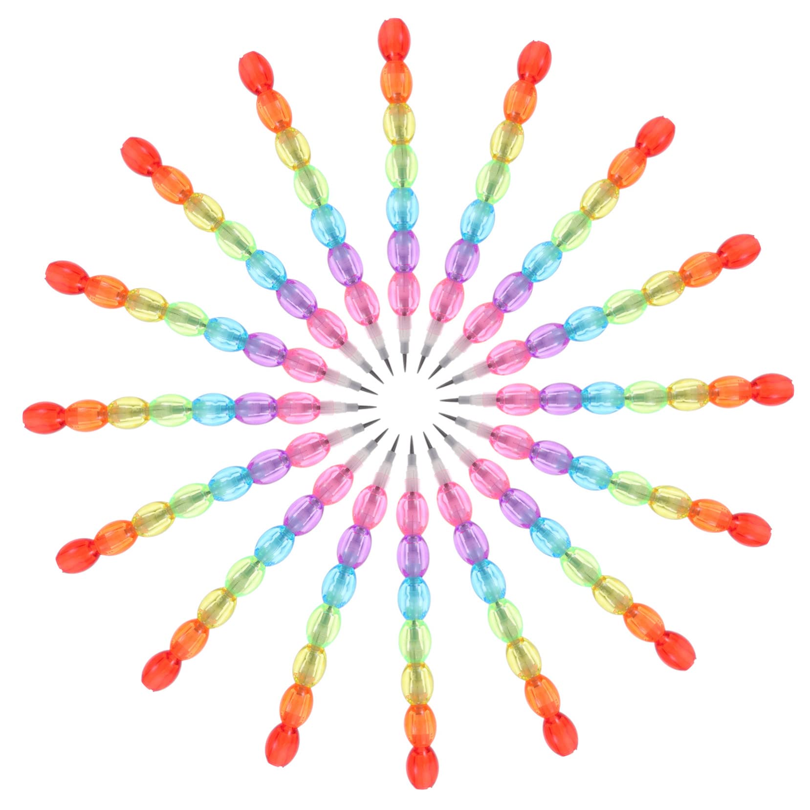NUOBESTY 80 Pack Stackable Plastic Egg Pencils - Colorful Party Writing Pencils for Kids, Classroom Supplies, Easter Egg Hunt & Fun Stacking Games