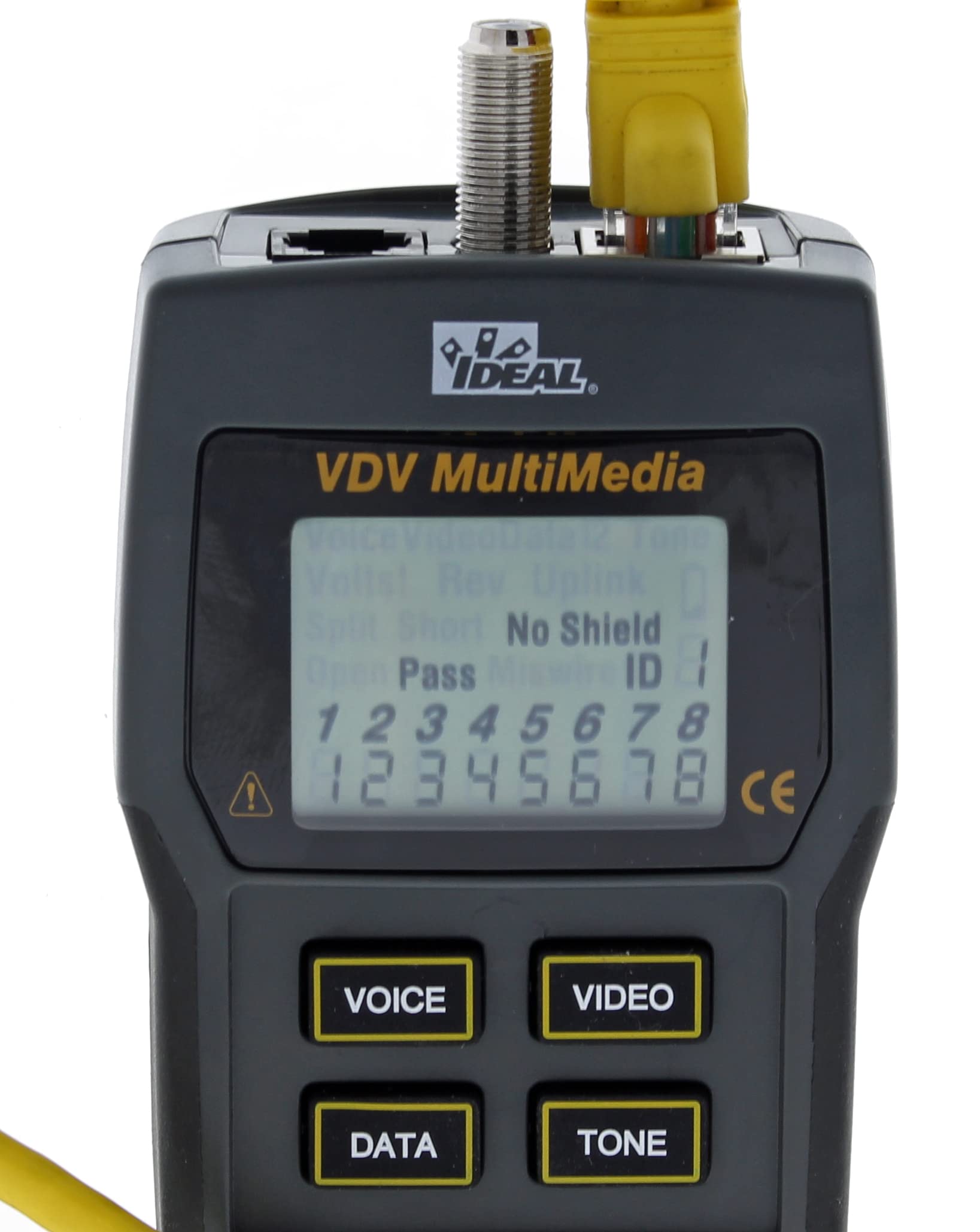 IDEAL INDUSTRIES INC. 33-856 VDV Multimedia Wiremap Tester - CAT3/5e/6/6A & RG-59/6/6 Quad Cable Tester for Voice/Data/Video Networks - Perfect for IT Technicians & Network Installations