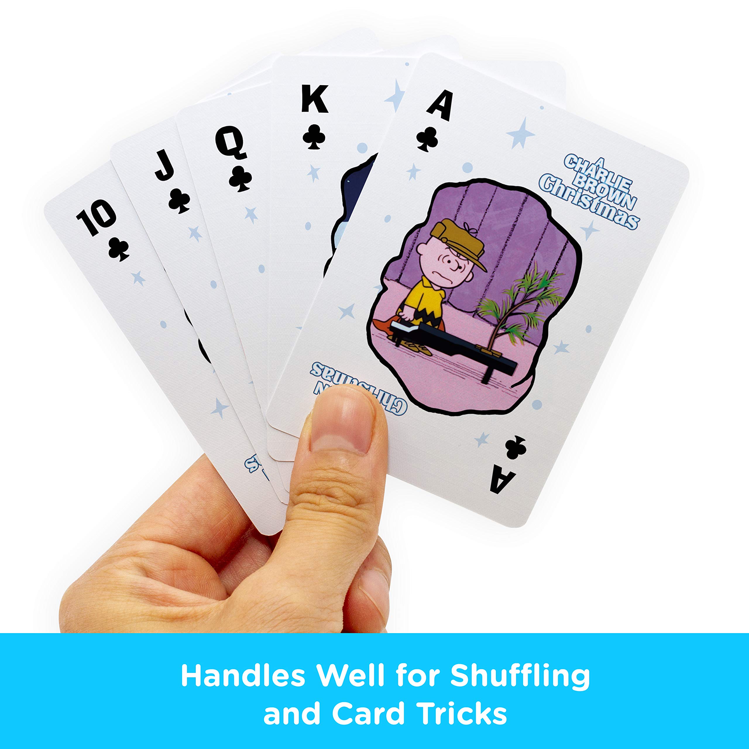 AQUARIUS Peanuts Charlie Brown Christmas Playing Cards - Holiday Themed Deck for Poker, Blackjack & Family Game Night - Officially Licensed Peanuts Collectible Merchandise - Perfect for Christmas Parties & Gift Exchanges